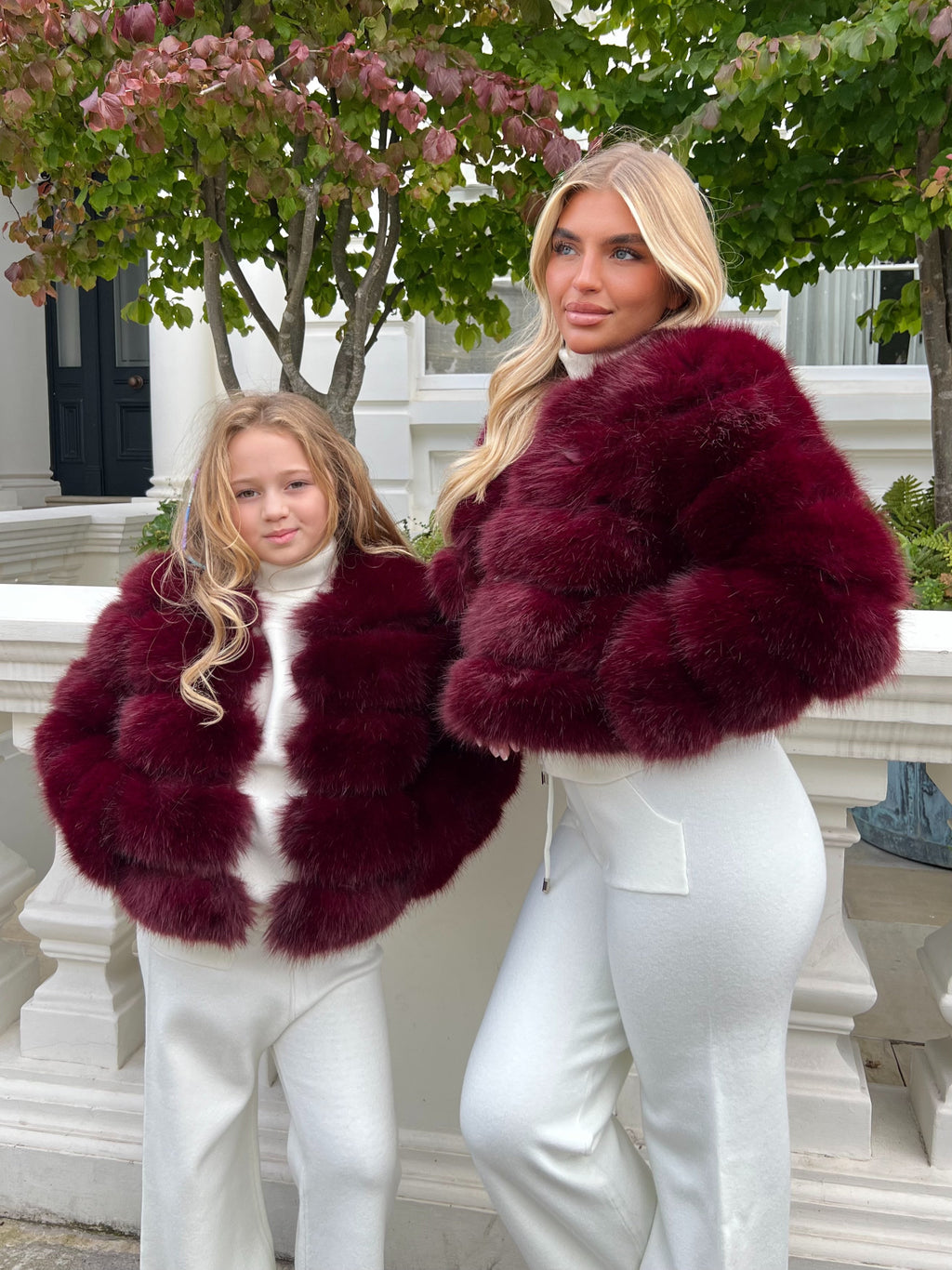 Burgundy Premium Faux Fur Jacket