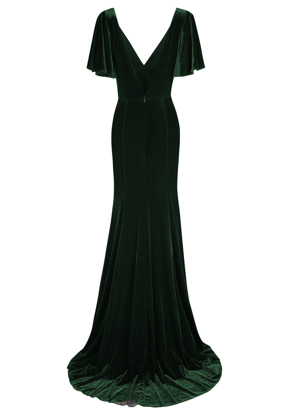 Celeste Velvet Bridesmaid Dress in Forest Green