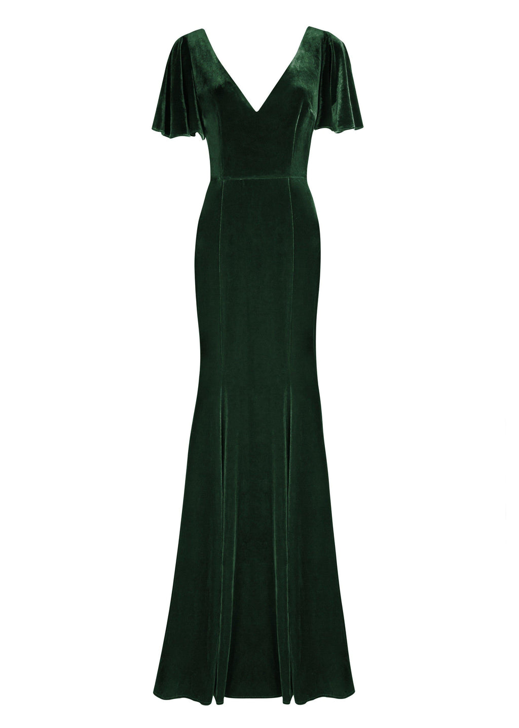 Celeste Velvet Bridesmaid Dress in Forest Green