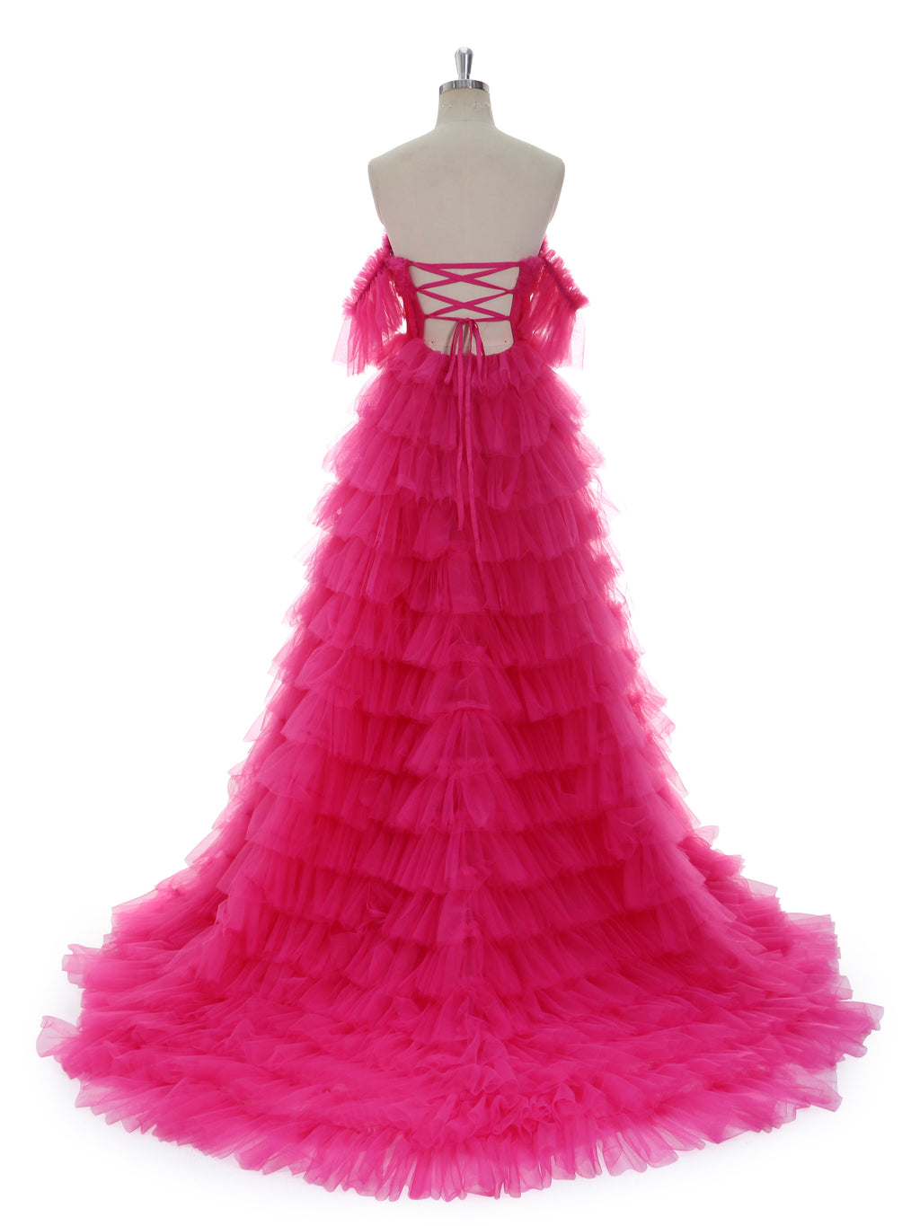 A line Off the Shoulder Soft Tulle Gown Photography Dress YW240015