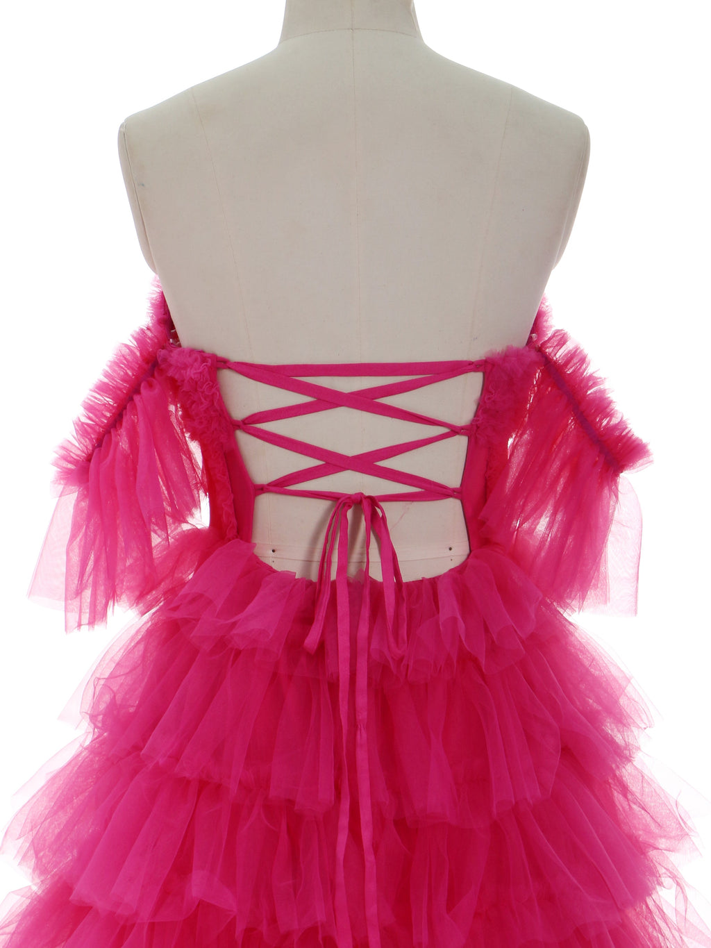 A line Off the Shoulder Soft Tulle Gown Photography Dress YW240015