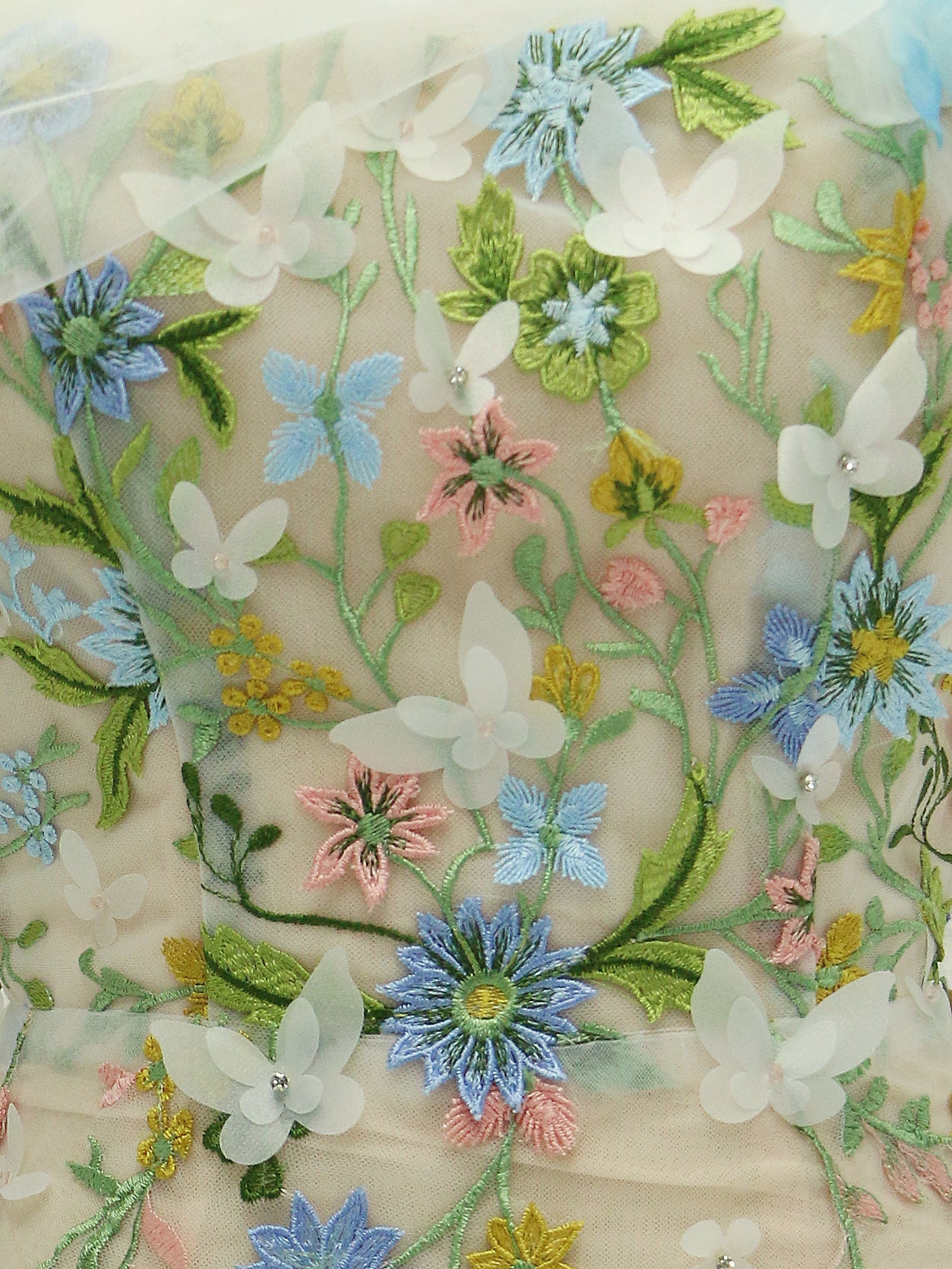 Trumpet/Mermaid Strapless Tulle Midi Floral Prom Dresses with Embroidery Lace YE2518