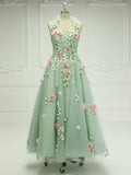 Elegance 3D Flower Tea Party Dresses Graduation Prom Dress YE2539