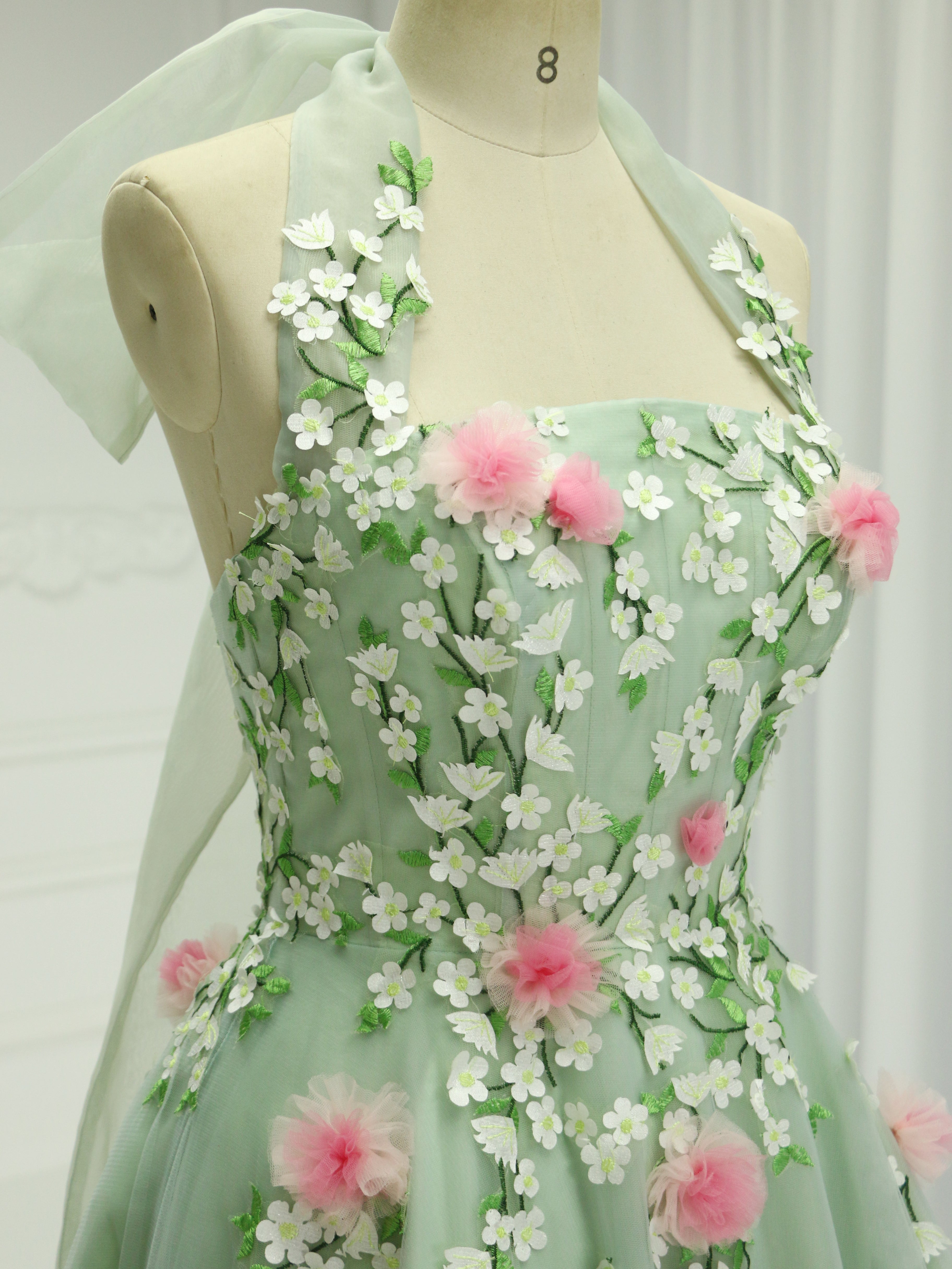 Elegance 3D Flower Tea Party Dresses Graduation Prom Dress YE2539