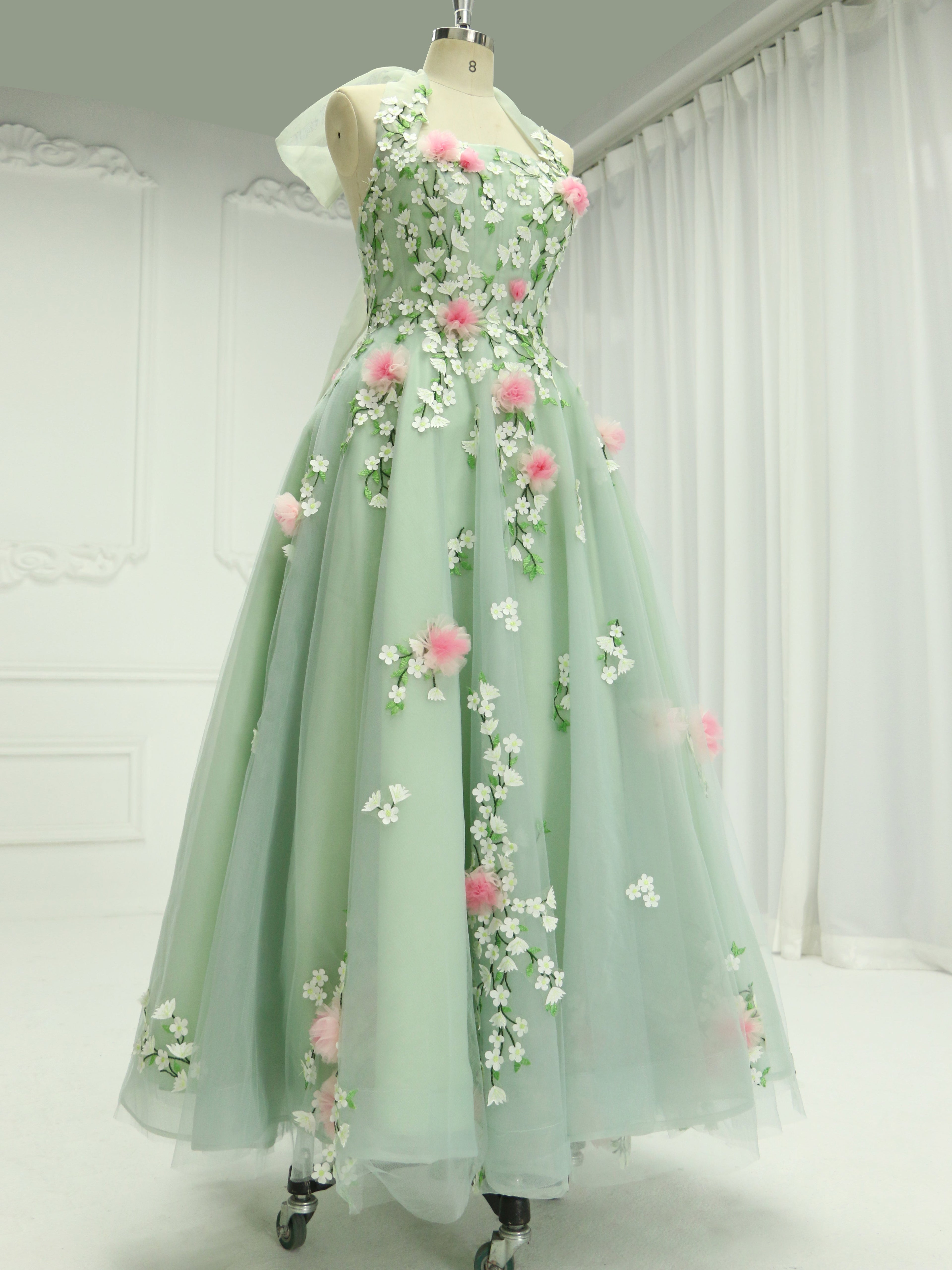 Elegance 3D Flower Tea Party Dresses Graduation Prom Dress YE2539
