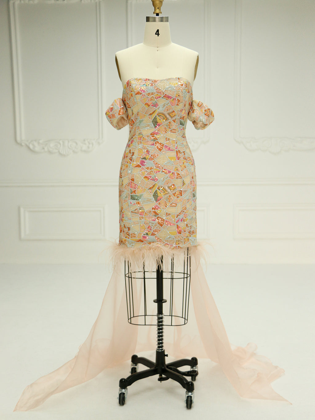 Mermaid Off The Shoulder Midi Luxury Prom Dresses YE2517