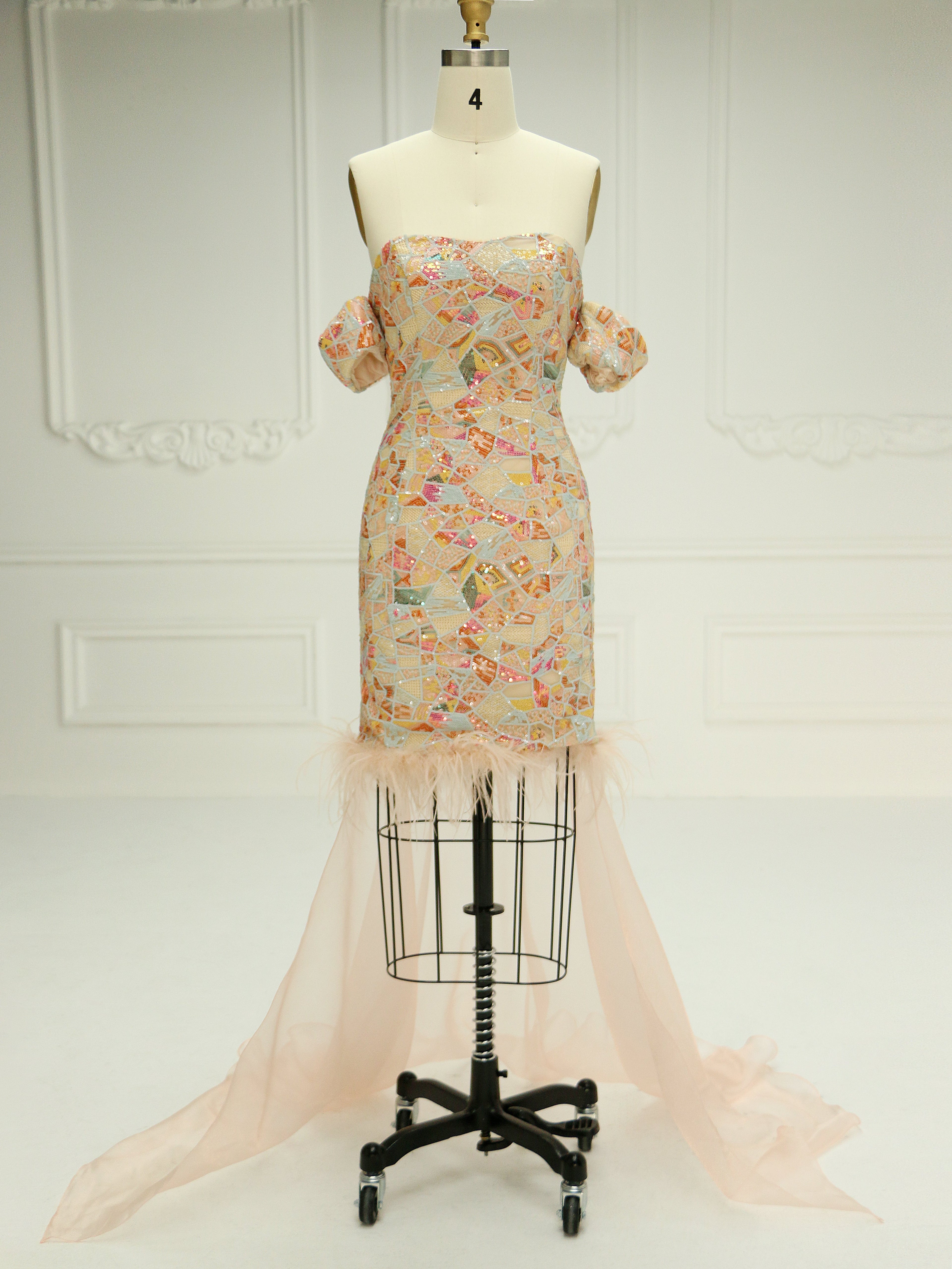 Mermaid Off The Shoulder Midi Luxury Prom Dresses YE2517