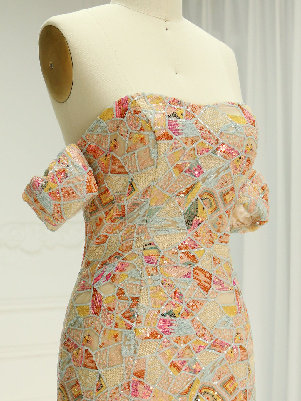 Mermaid Off The Shoulder Midi Luxury Prom Dresses YE2517