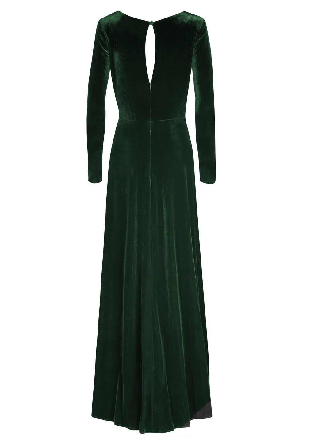 Camilla Velvet Long Sleeve Bridesmaid Dress in Forest Green
