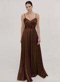 Isla Bridesmaid Dress in Chocolate Brown Satin