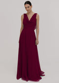 Athena Bridesmaid Dress In Merlot Chiffon