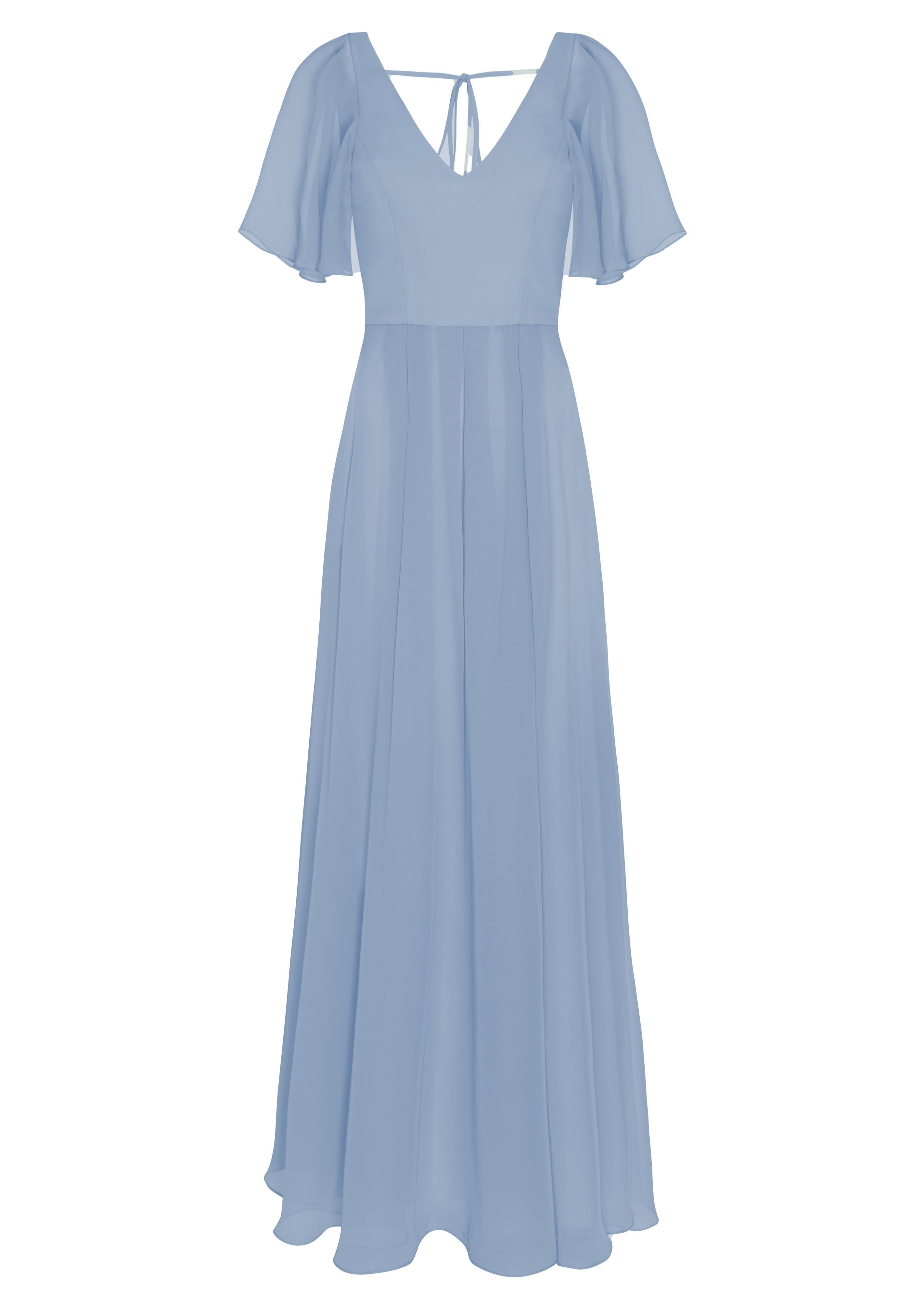 Phoebe Bridesmaid Dress In Dusty Blue Chiffon