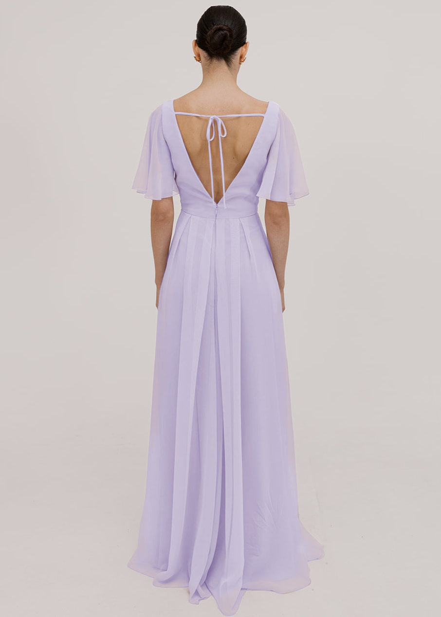 Phoebe Bridesmaid Dress In Lilac Mist Chiffon