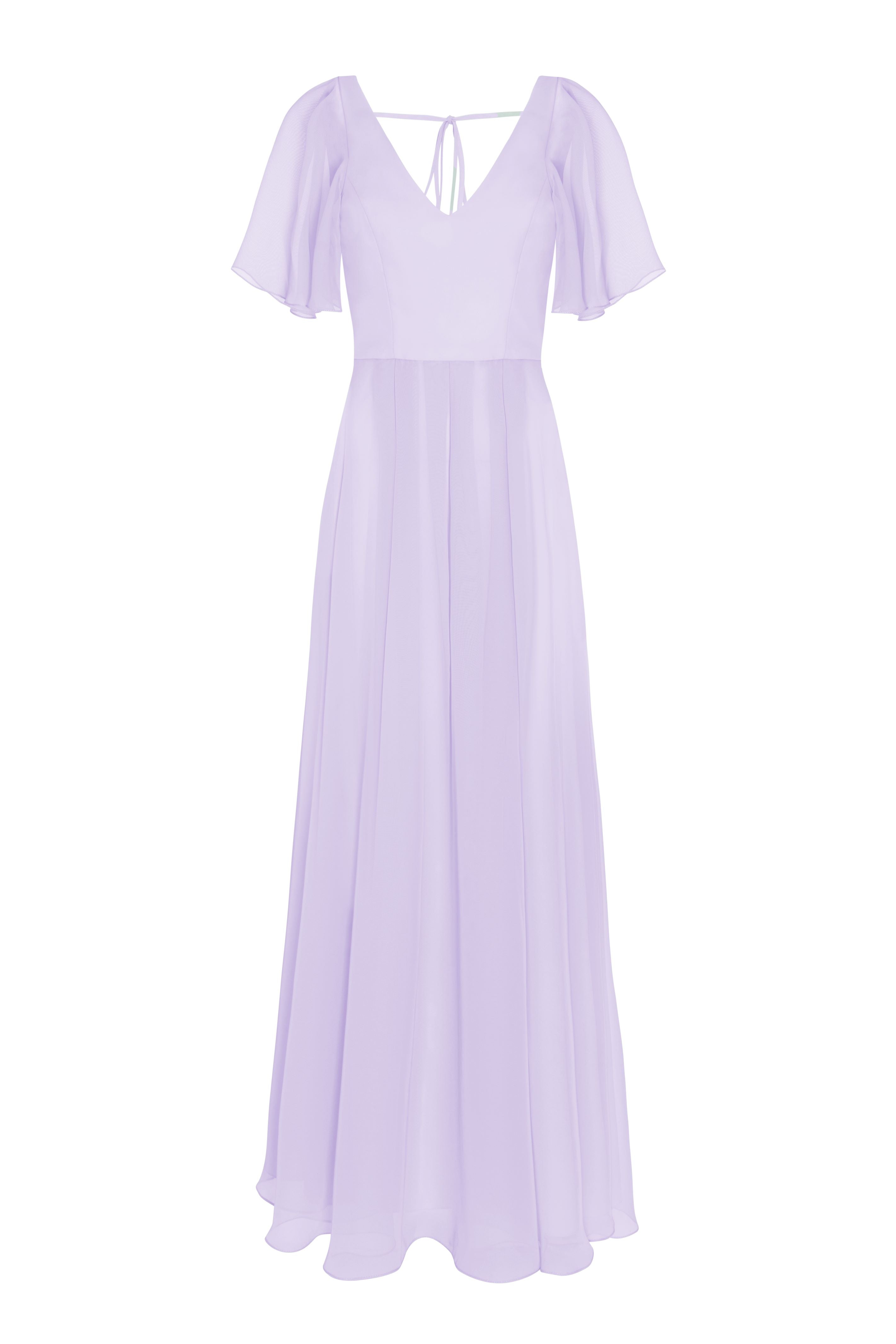 Phoebe Bridesmaid Dress In Lilac Mist Chiffon