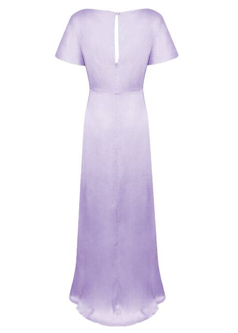 Camilla Bridesmaid Dress in Violet Satin