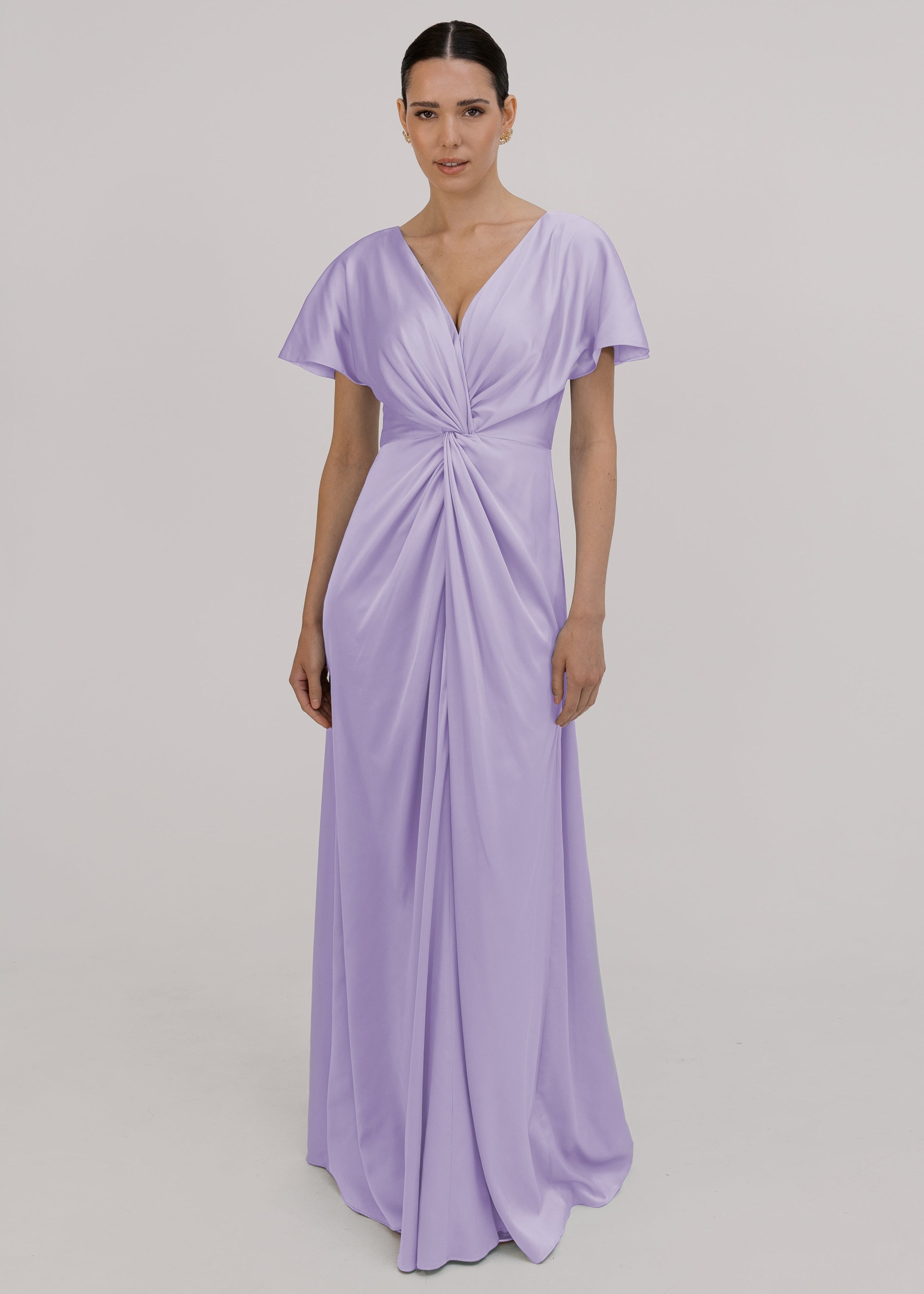 Camilla Bridesmaid Dress in Violet Satin