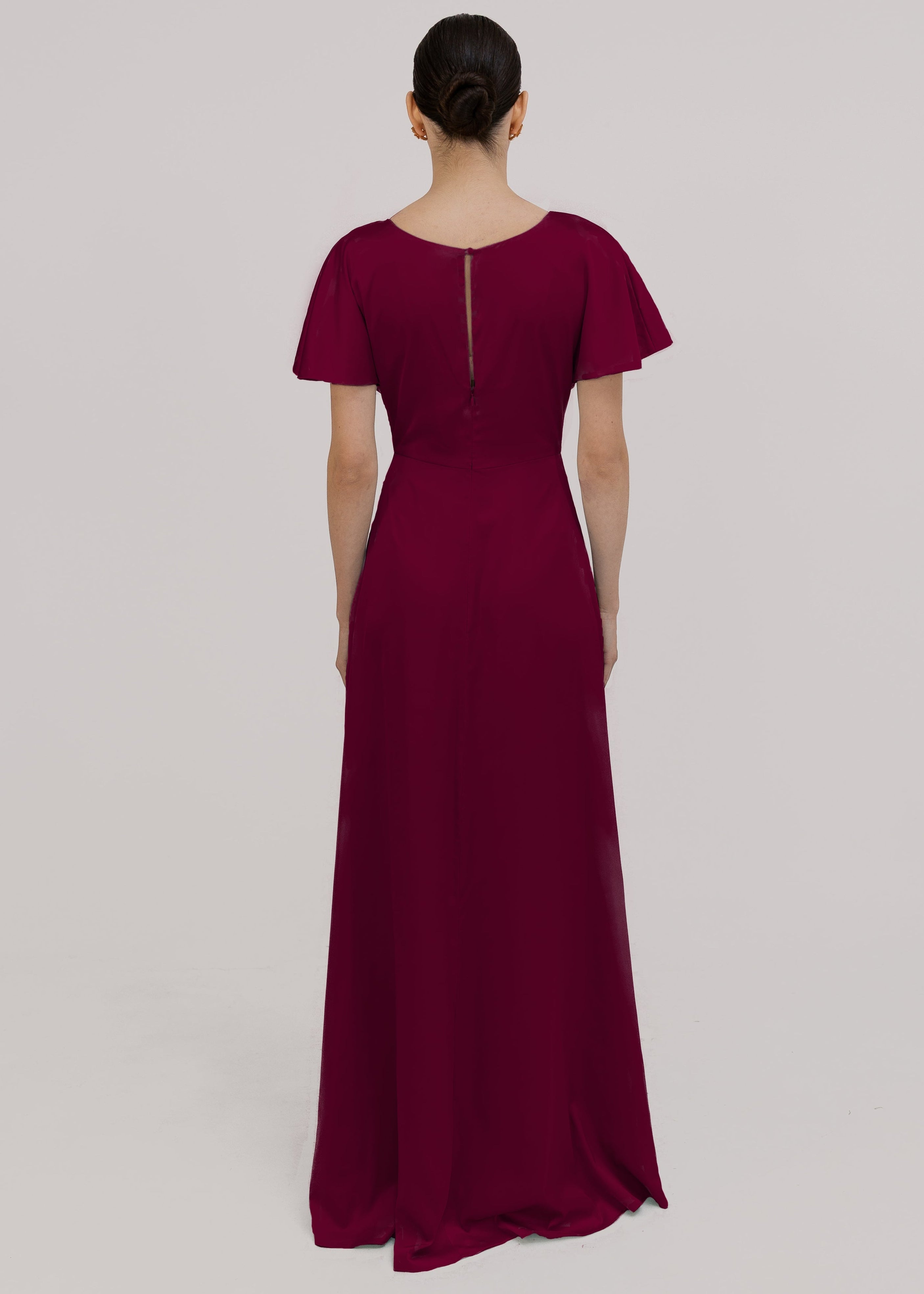 Camilla Bridesmaid Dress in Merlot Satin