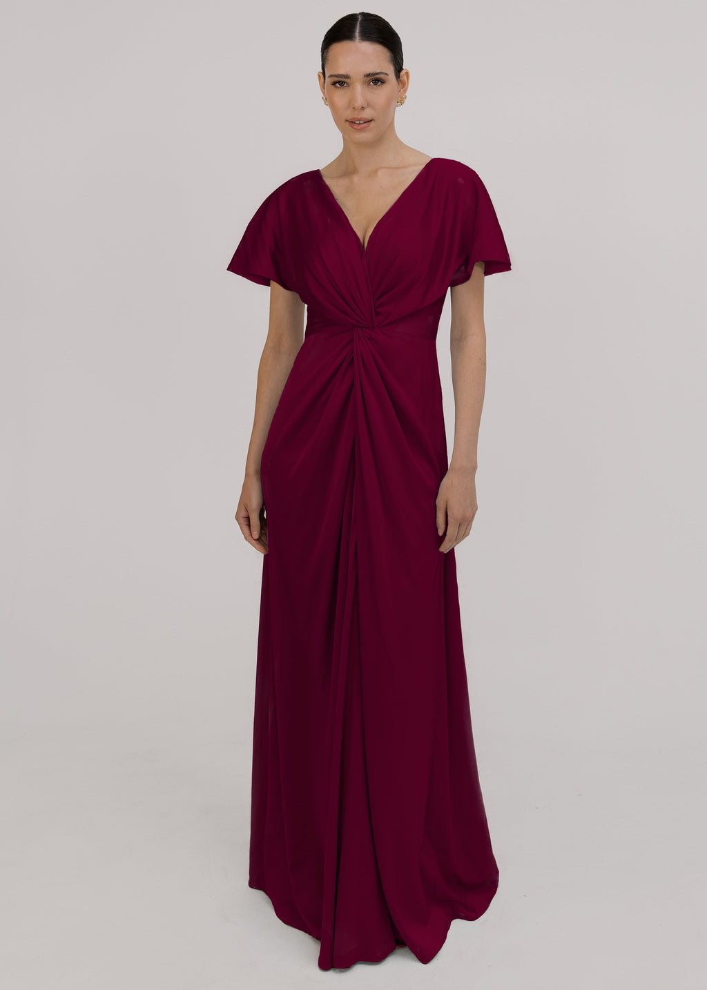 Camilla Bridesmaid Dress in Merlot Satin
