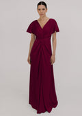 Camilla Bridesmaid Dress in Merlot Satin