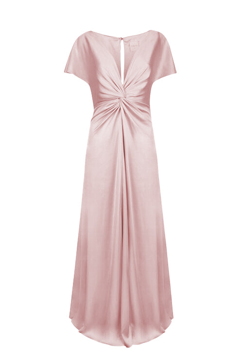 Camilla Bridesmaid Dress in Rose Pink Satin