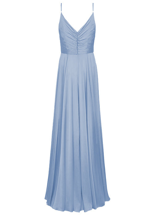 Isla Bridesmaid Dress in Dusty Blue Satin
