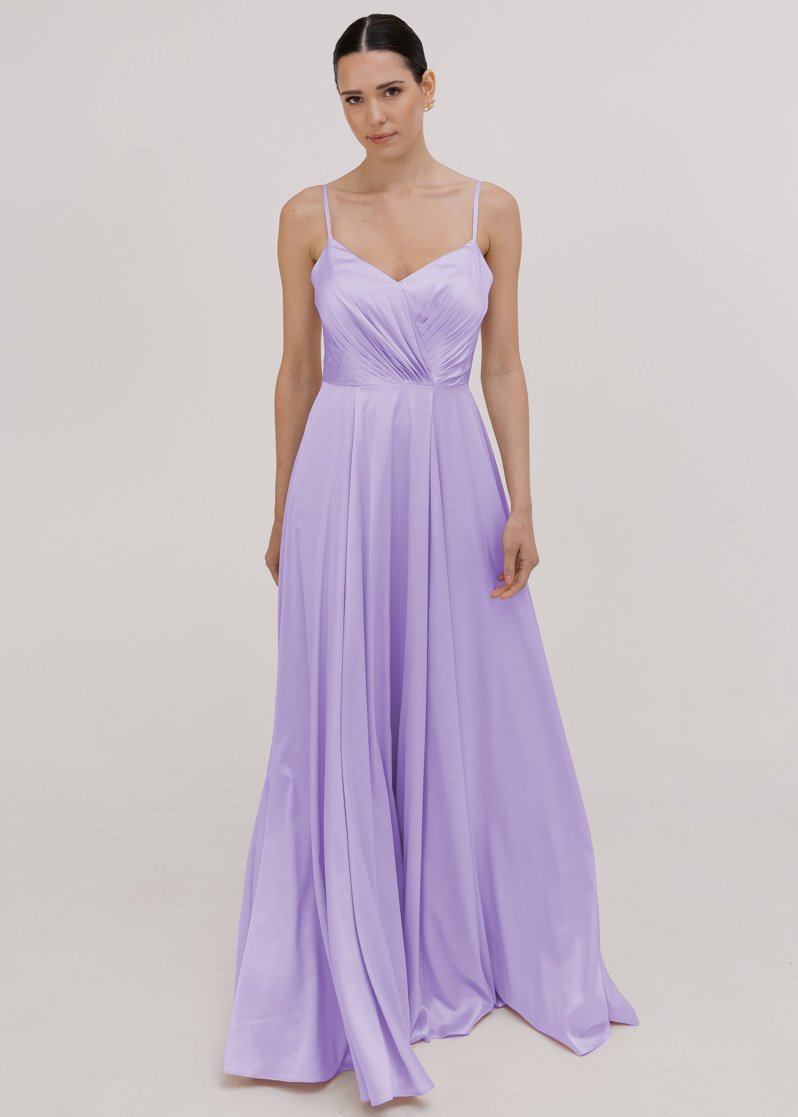 Isla Bridesmaid Dress in Violet Satin