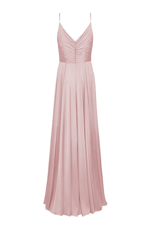 Isla Bridesmaid Dress in Rose Pink Satin