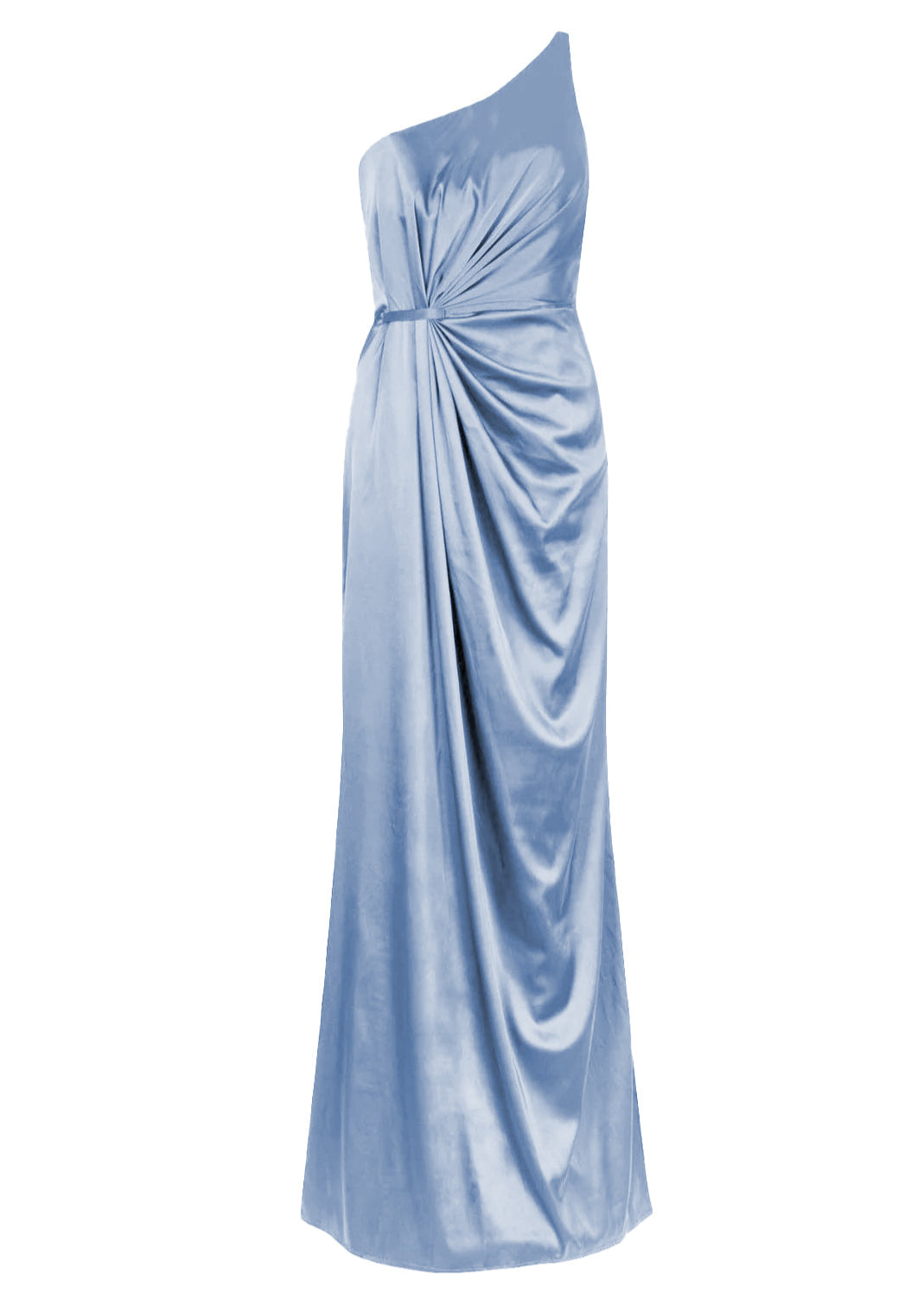 Greta Bridesmaid Dress in Dusty Blue Satin