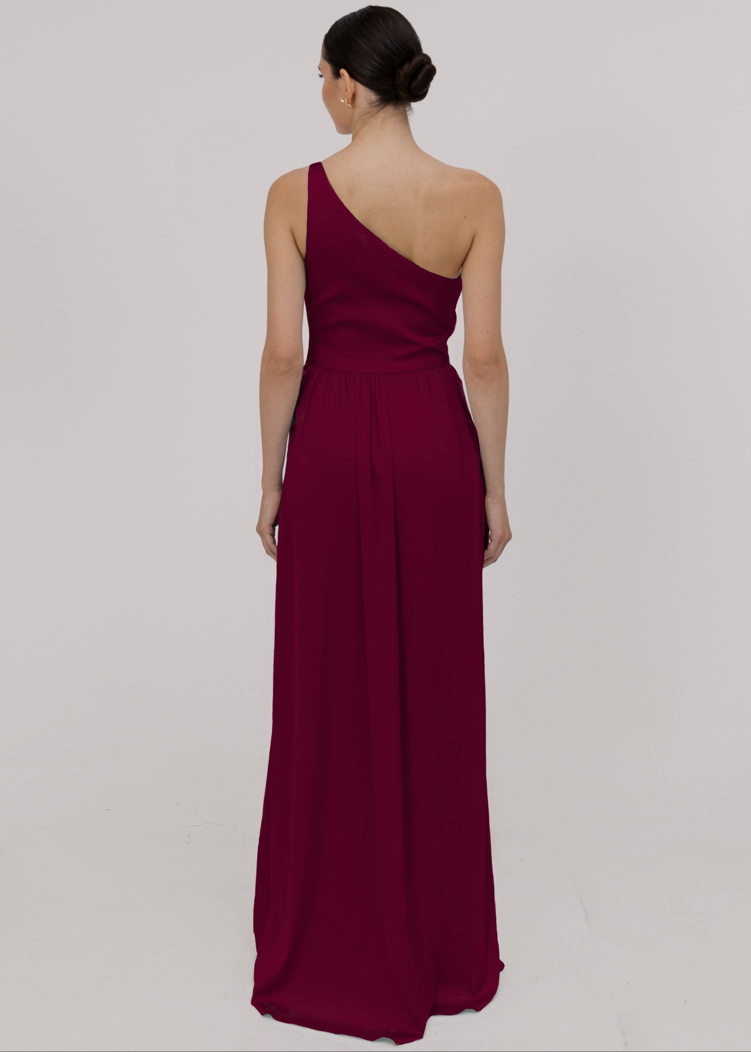 Greta Bridesmaid Dress in Merlot Satin