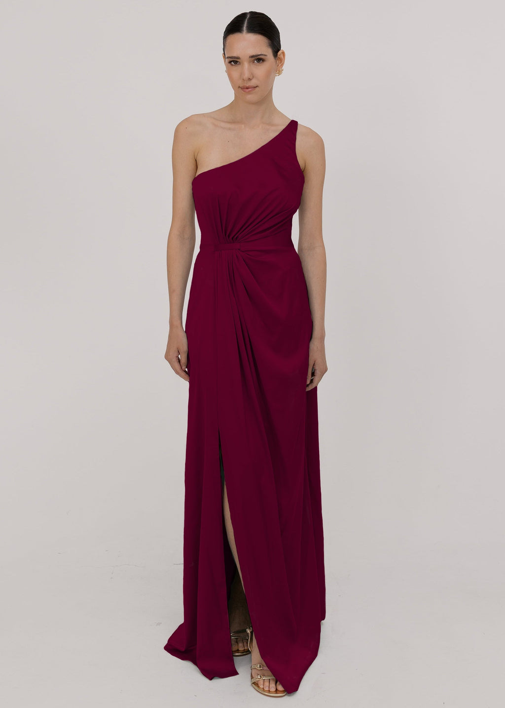Greta Bridesmaid Dress in Merlot Satin