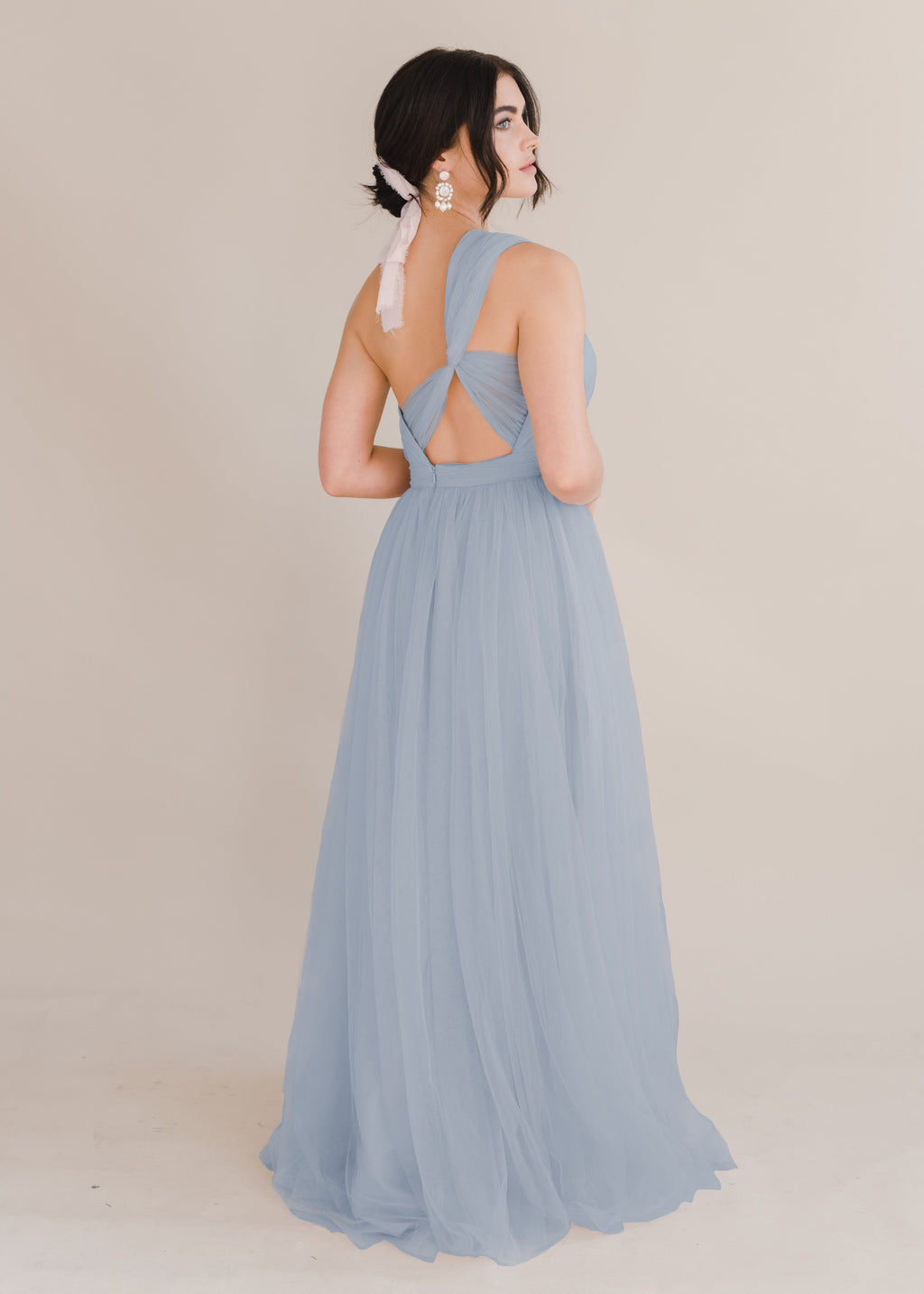 Luna Bridesmaid Dress in Dusty Blue Tulle
