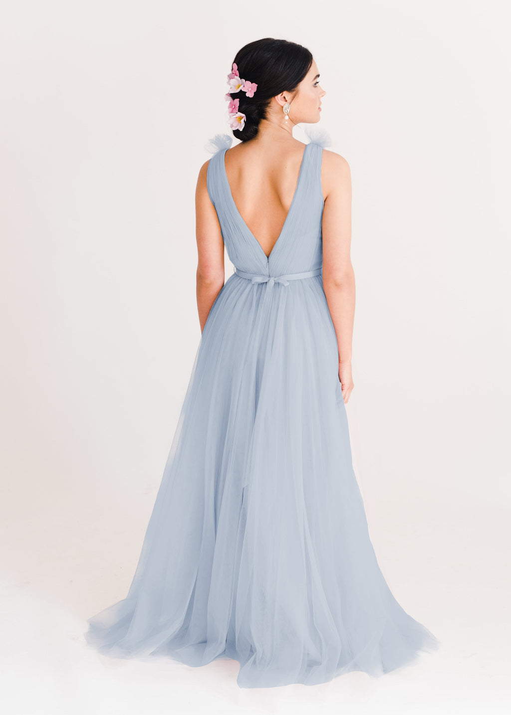 Grace Bridesmaid Dress in Dusty Blue Tulle