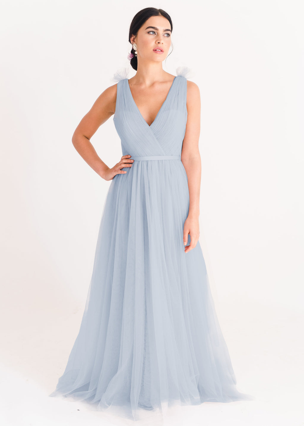 Grace Bridesmaid Dress in Dusty Blue Tulle