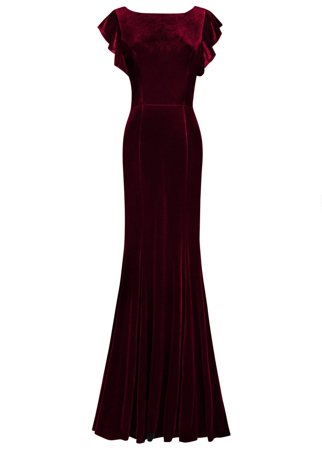 Cecelia Velvet Bridesmaid Dress in Merlot