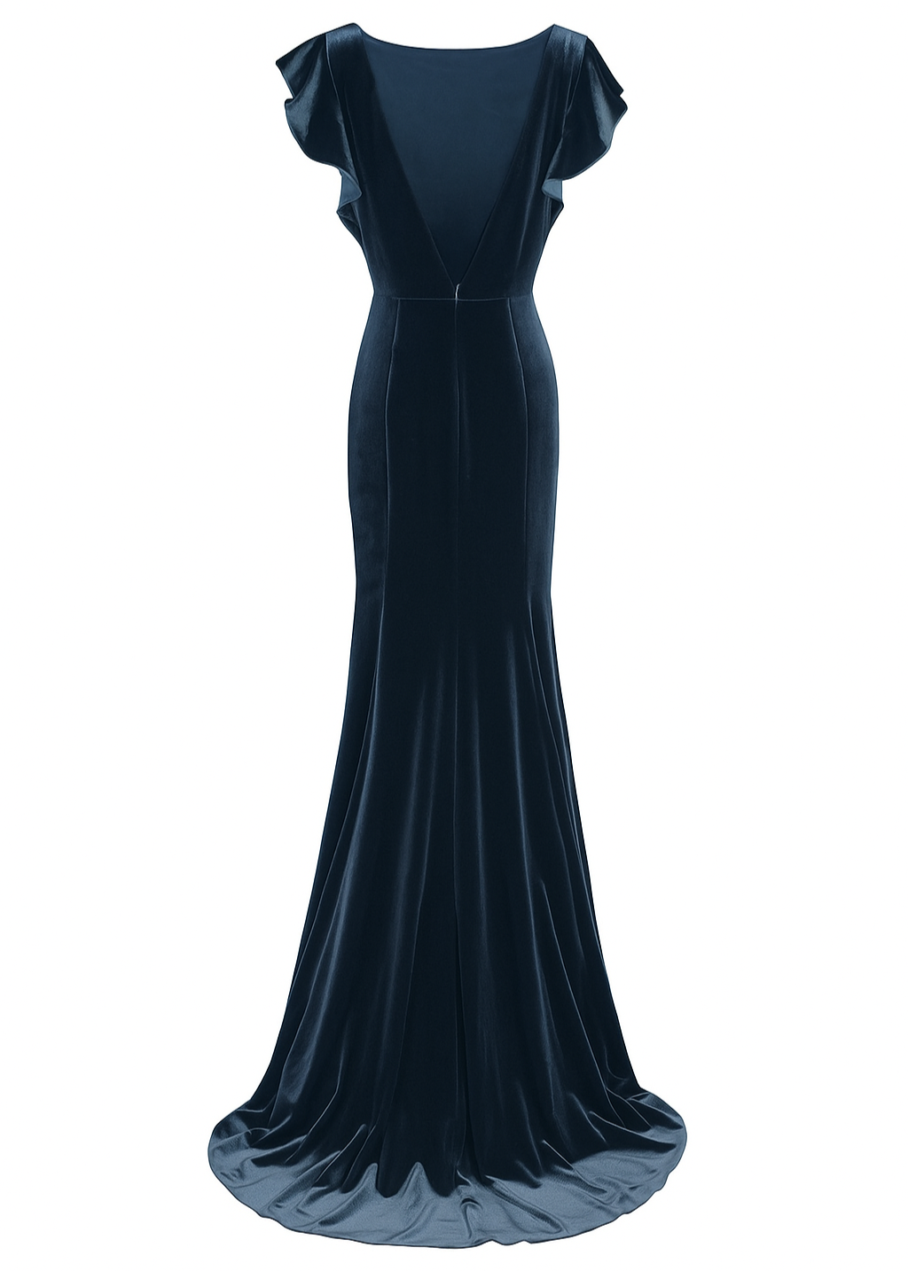 Cecelia Velvet Bridesmaid Dress in Smoke Blue