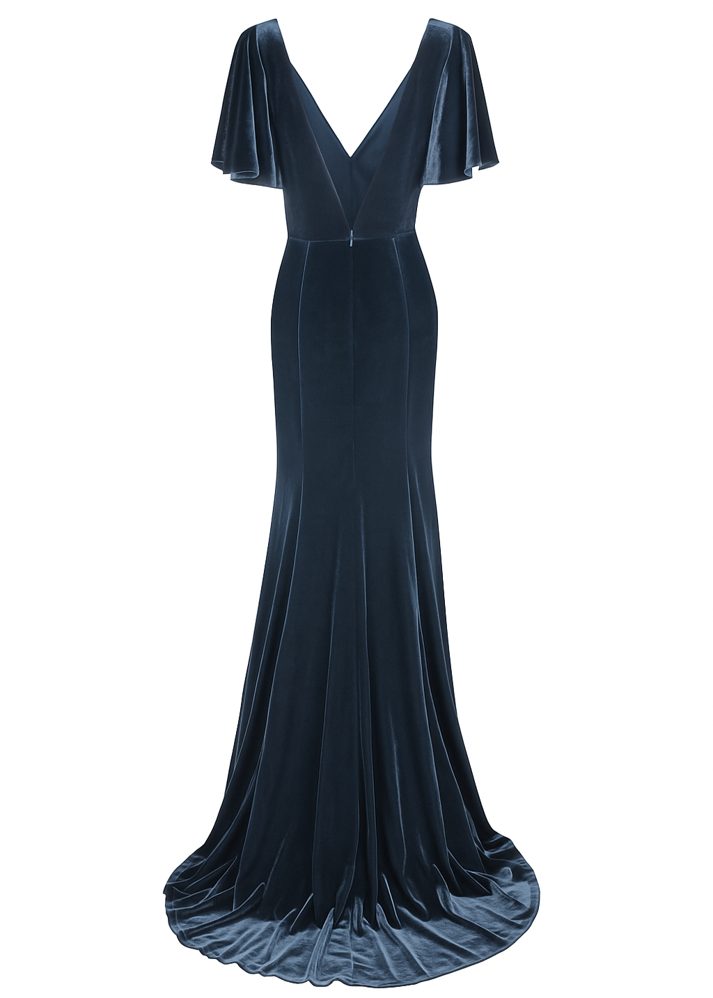 Celeste Velvet Bridesmaid Dress in Smoke Blue