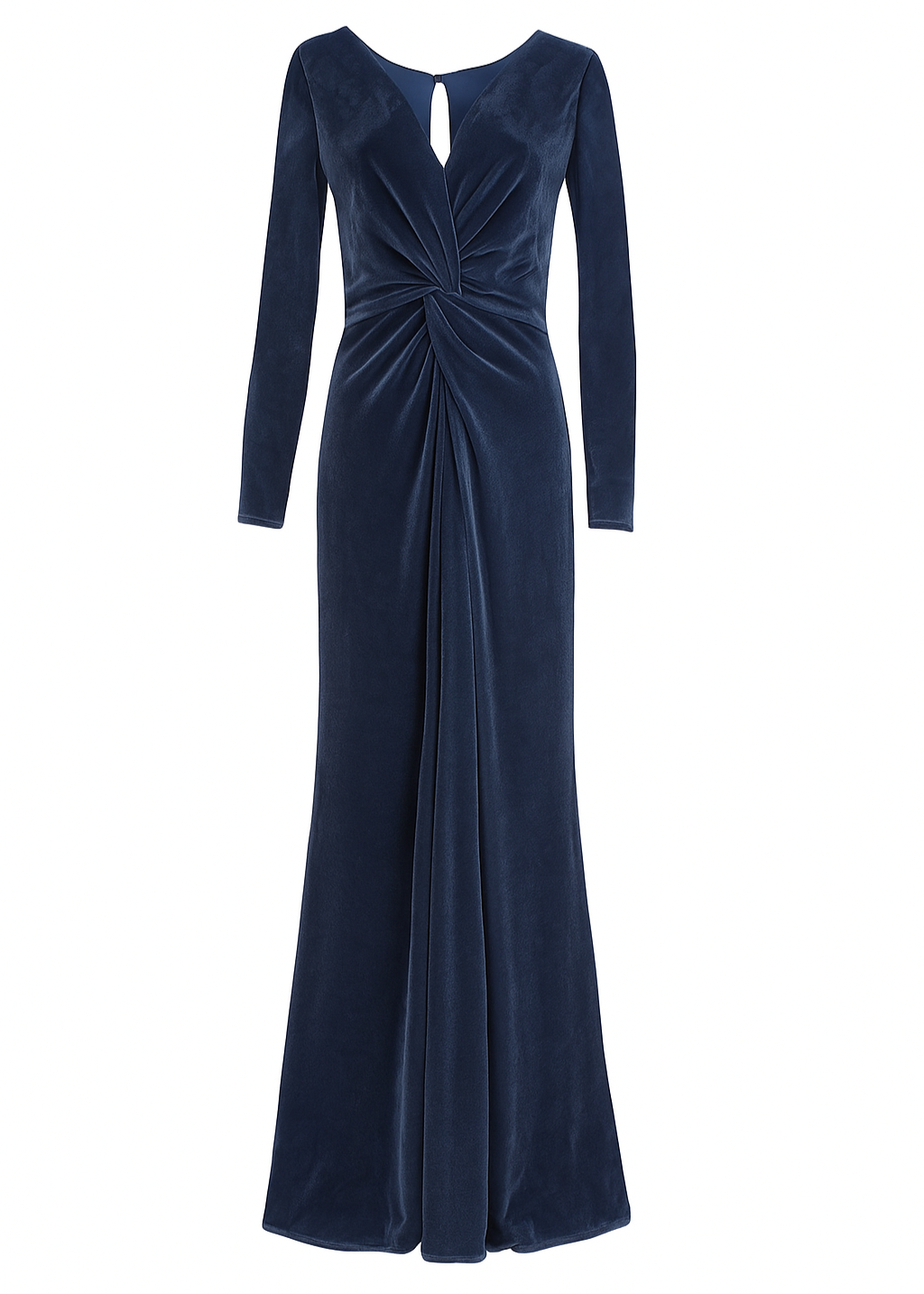 Camilla Velvet Longsleeve Bridesmaid Dress in Smoke Blue
