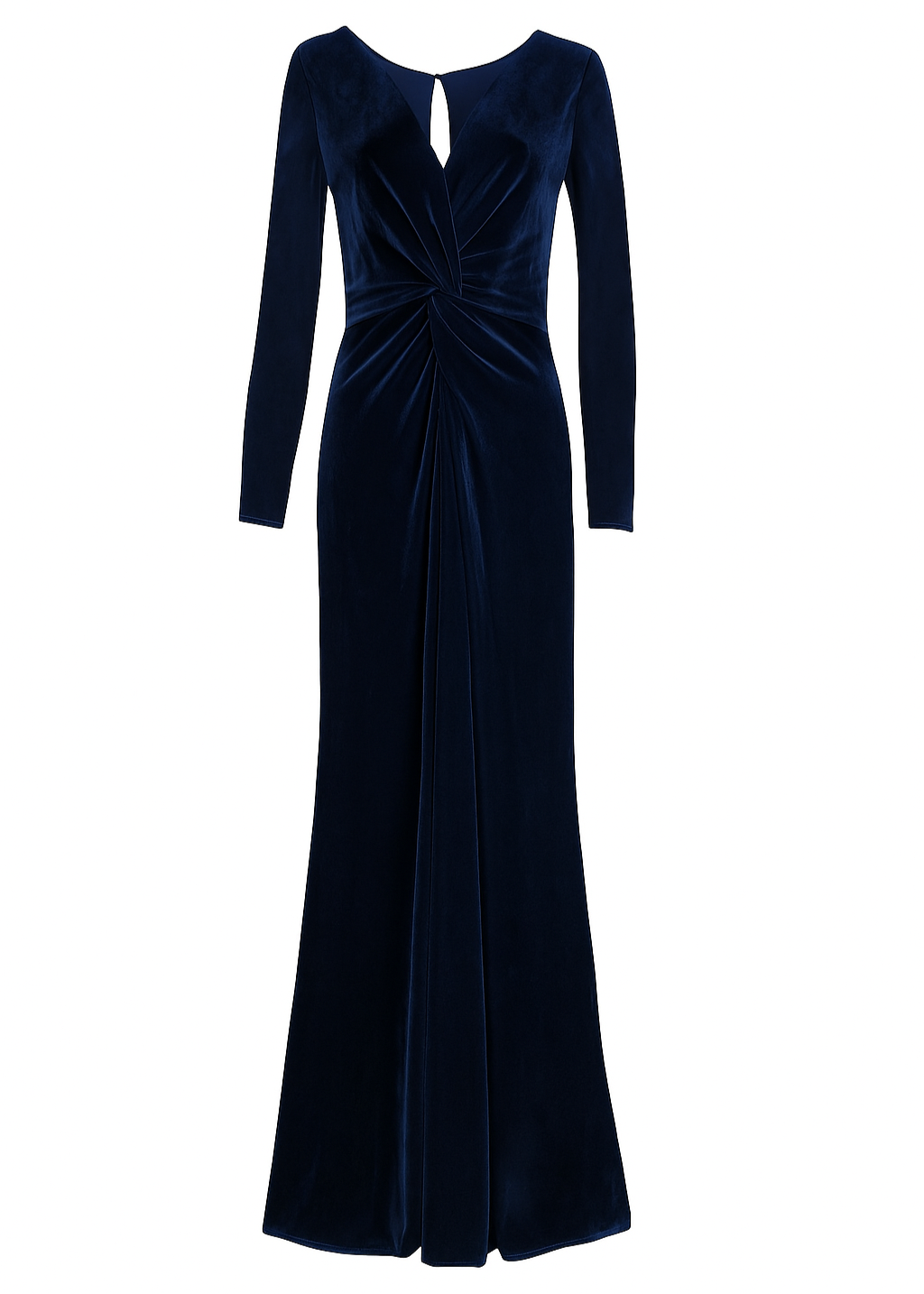 Camilla Velvet Long Sleeve Bridesmaid Dress in Navy