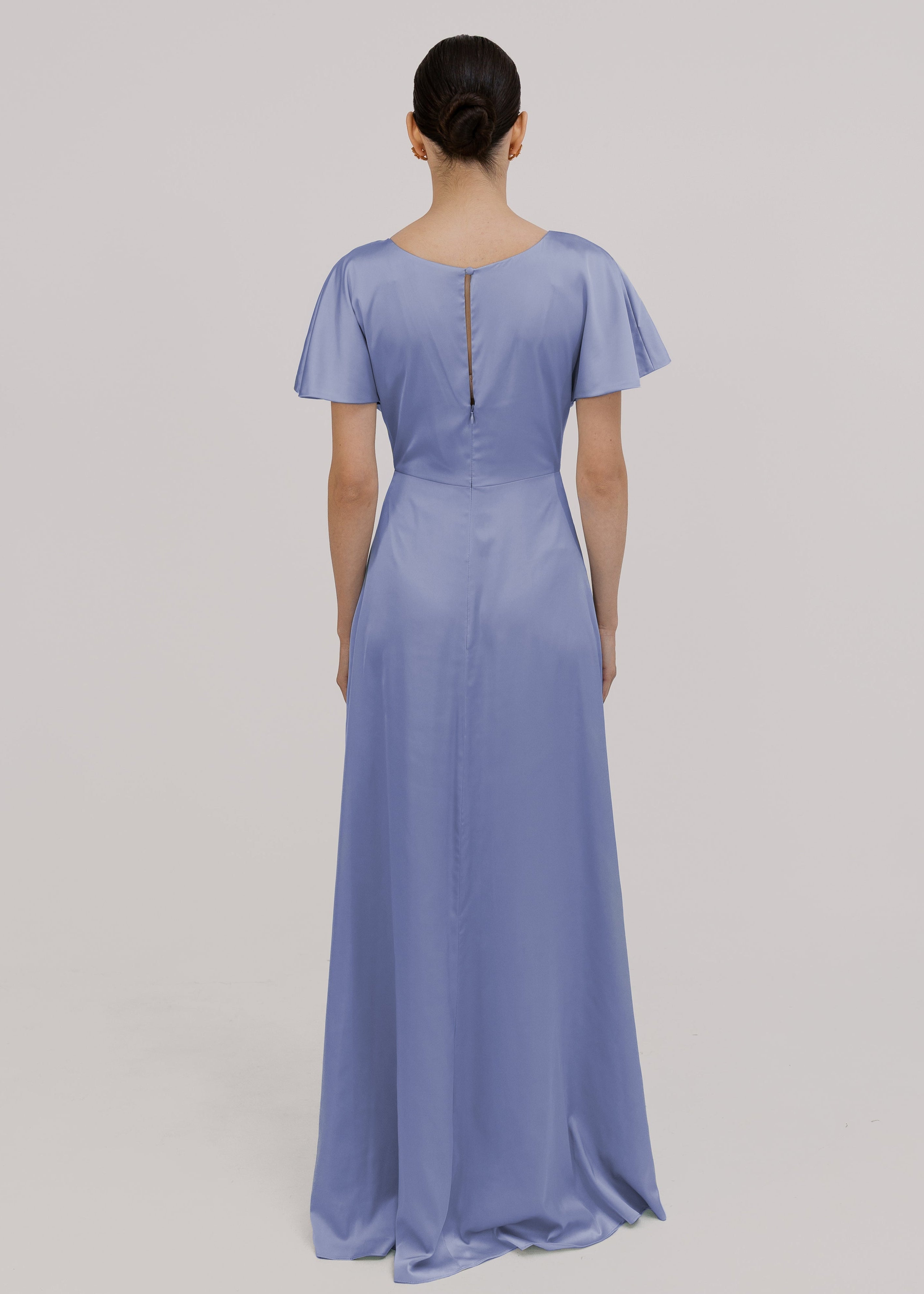 Camilla Bridesmaid Dress in French Blue Satin