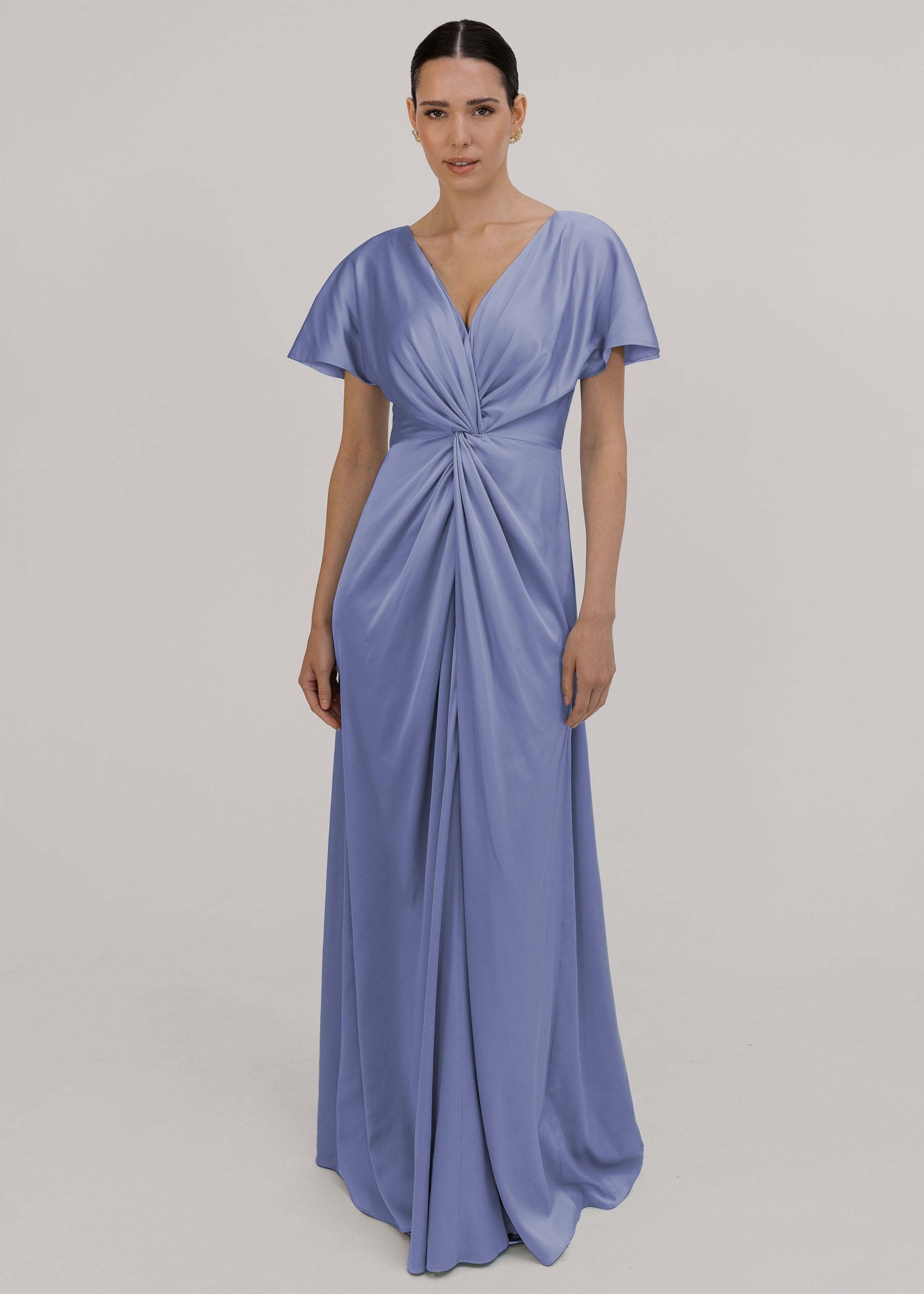 Camilla Bridesmaid Dress in French Blue Satin