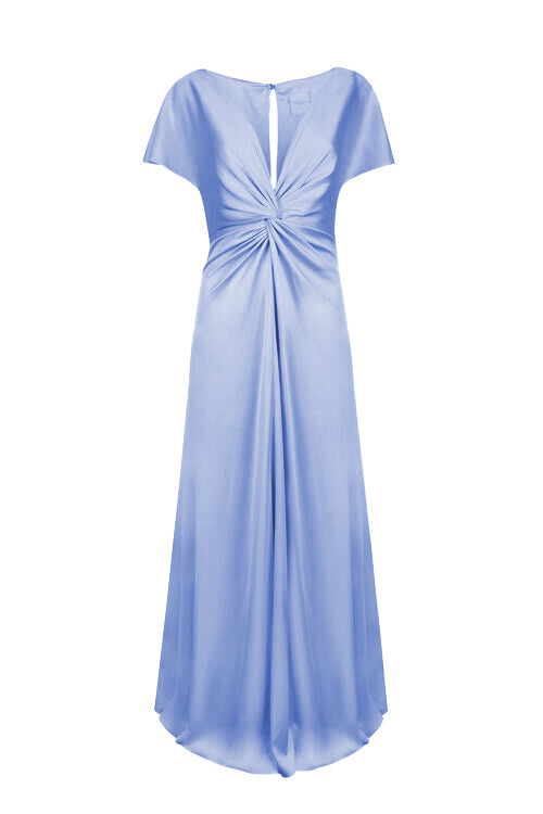 Camilla Bridesmaid Dress in French Blue Satin