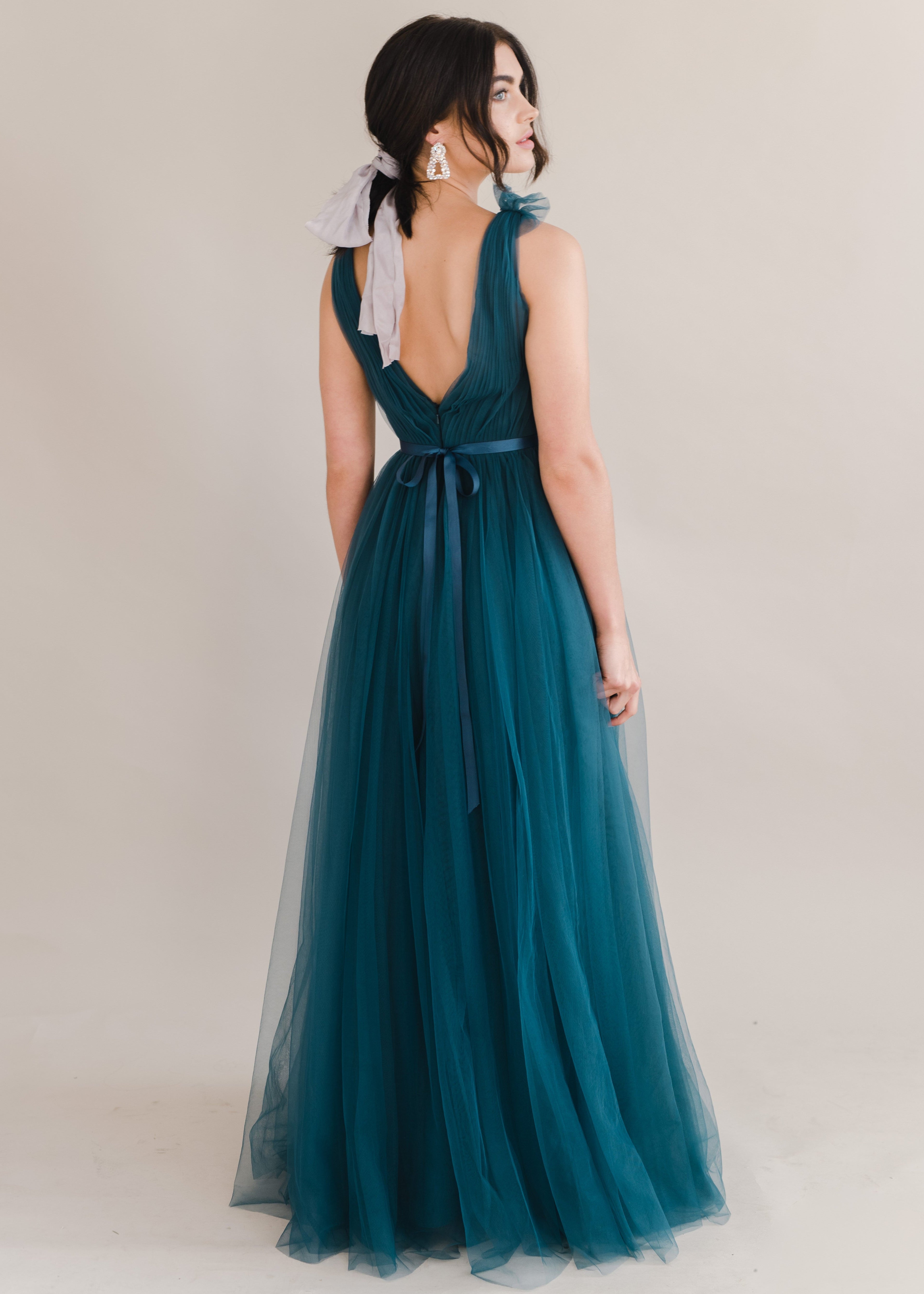 Grace Bridesmaid Dress in Emerald Dawn Tulle