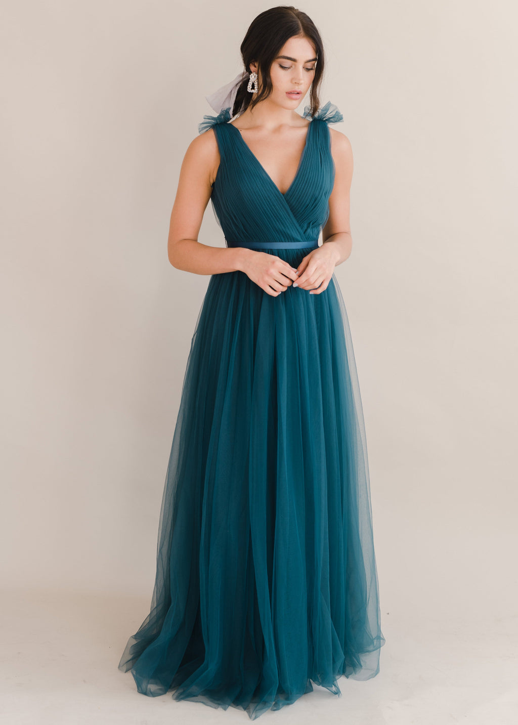 Grace Bridesmaid Dress in Emerald Dawn Tulle