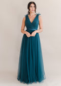 Grace Bridesmaid Dress in Emerald Dawn Tulle