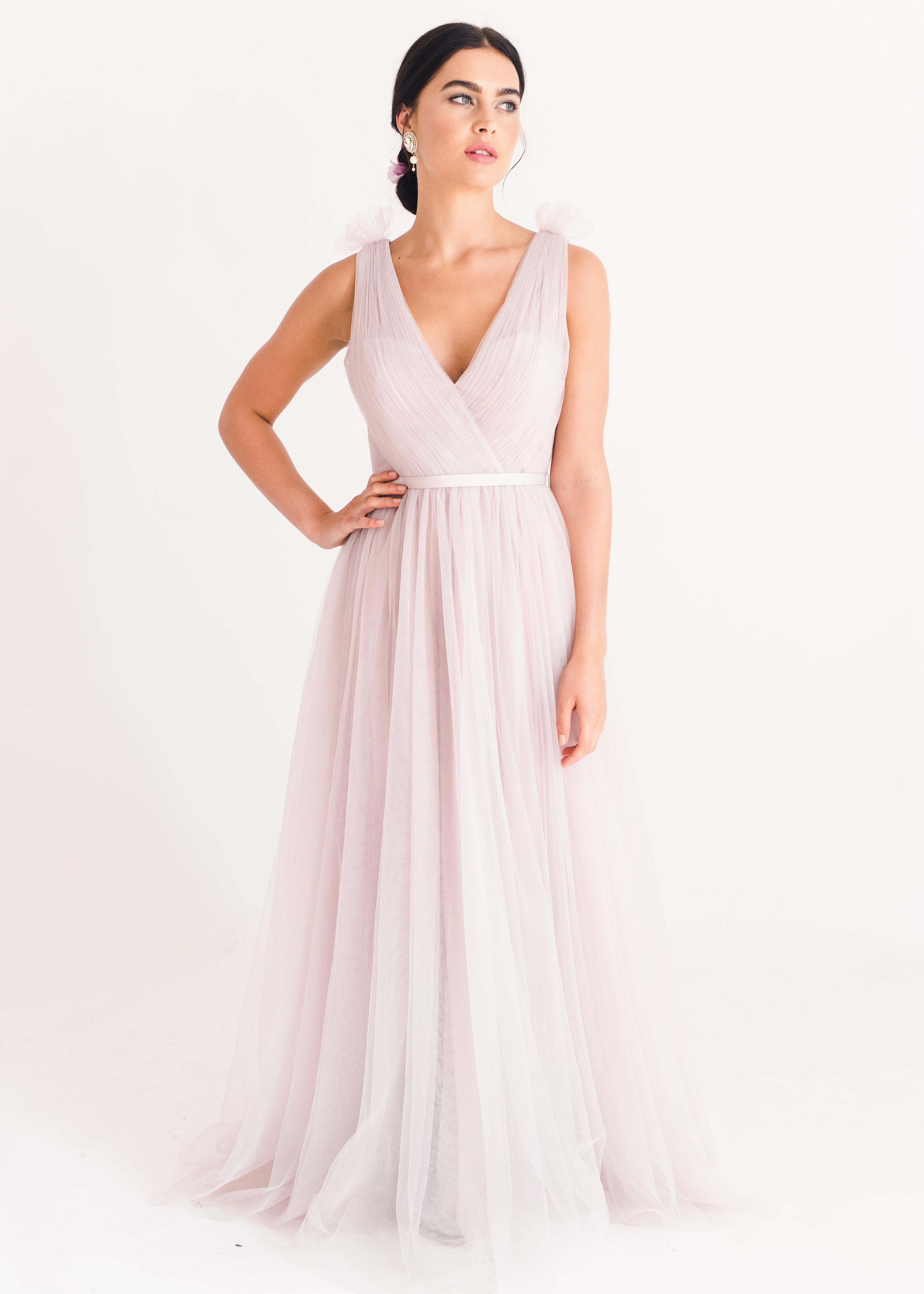 Grace Bridesmaid Dress in Smoked Blush Tulle