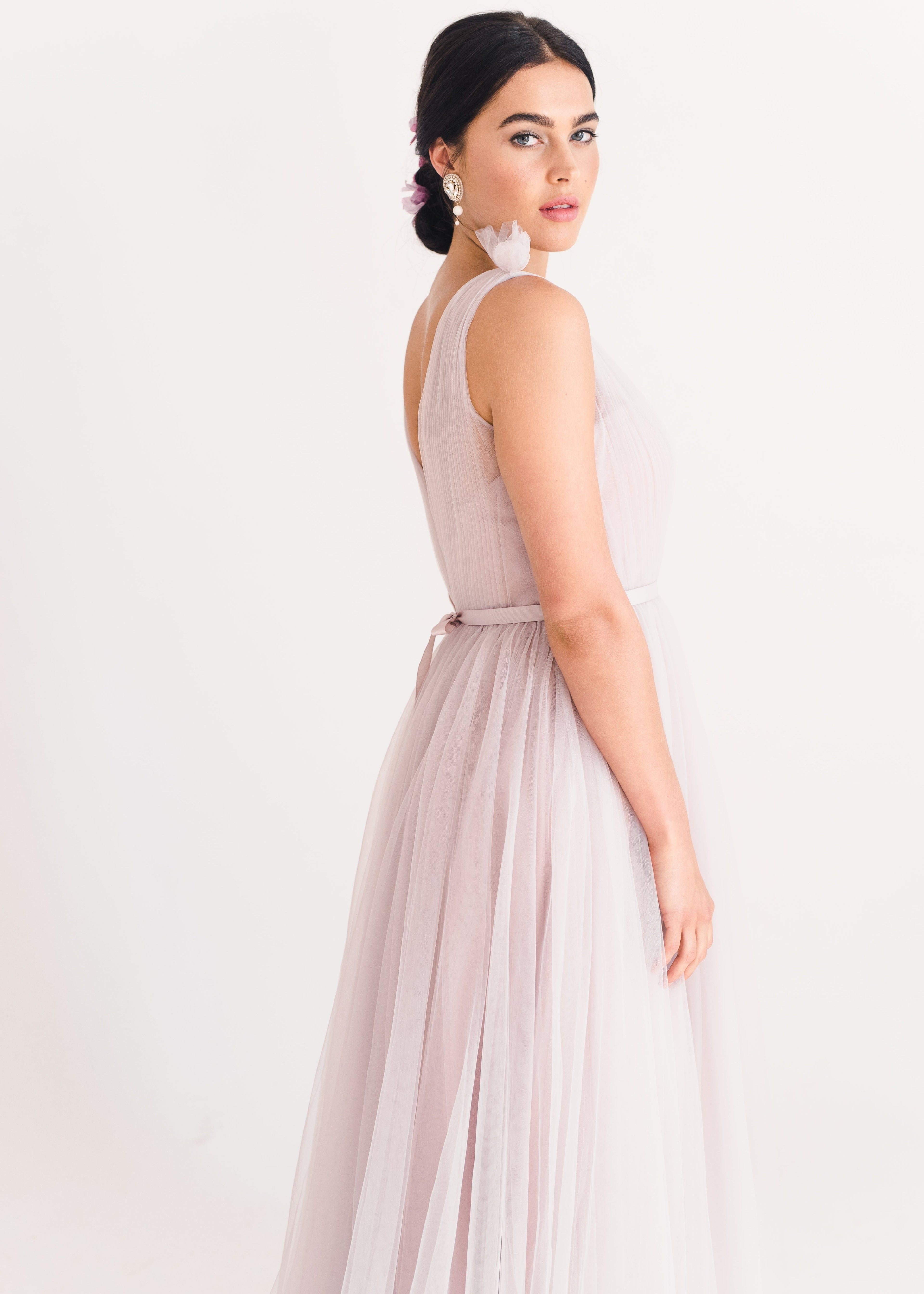 Grace Bridesmaid Dress in Smoked Blush Tulle