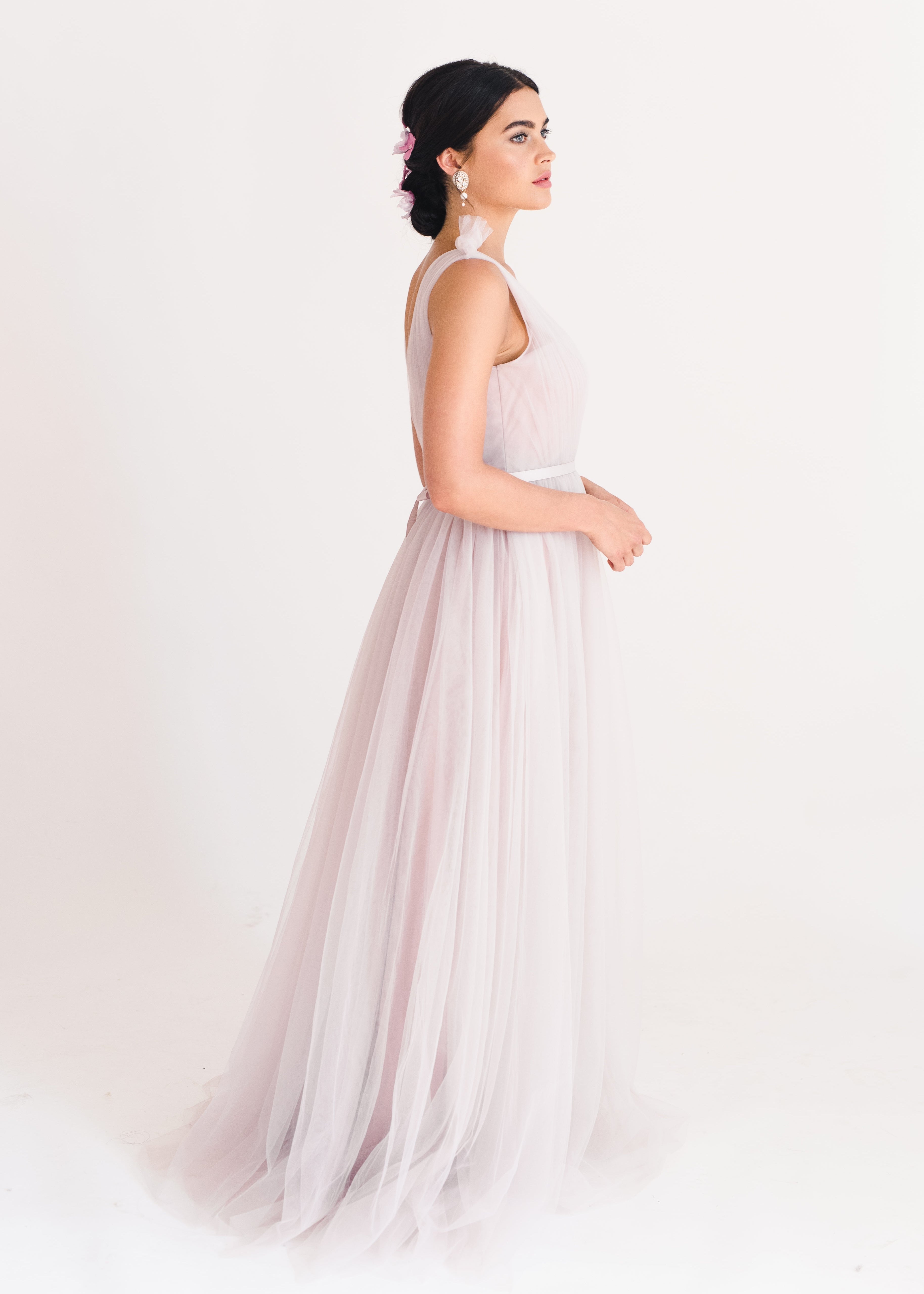 Grace Bridesmaid Dress in Smoked Blush Tulle