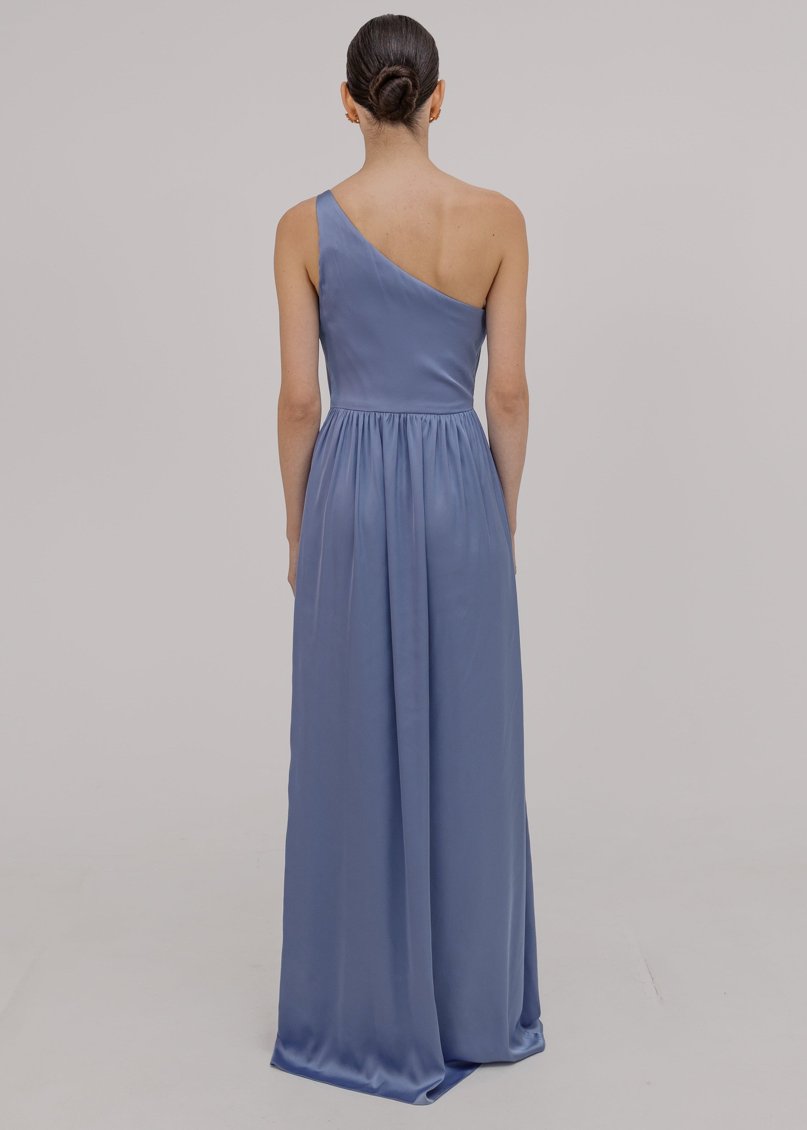 Greta Bridesmaid Dress in French Blue Satin