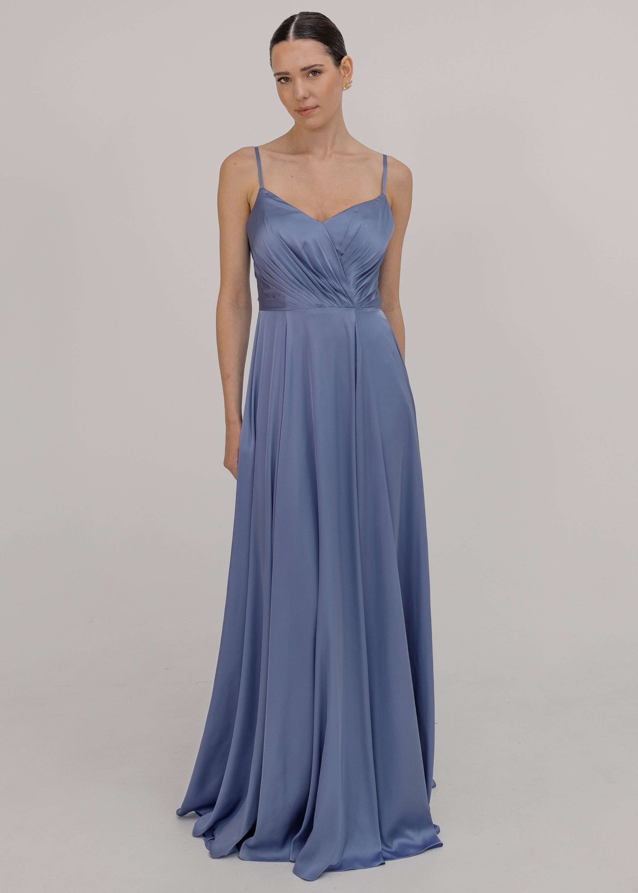 Isla Bridesmaid Dress in French Blue Satin