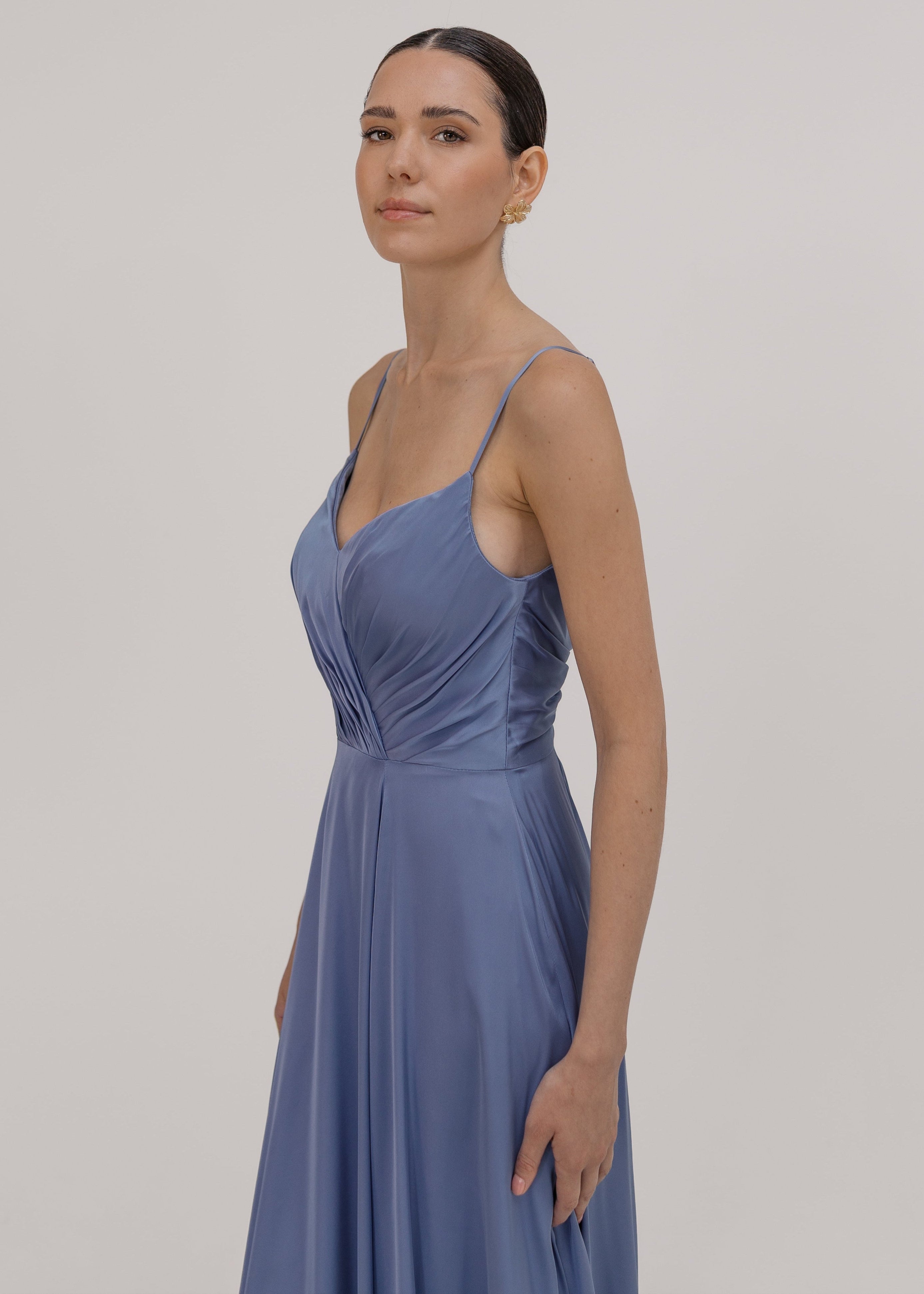 Isla Bridesmaid Dress in French Blue Satin